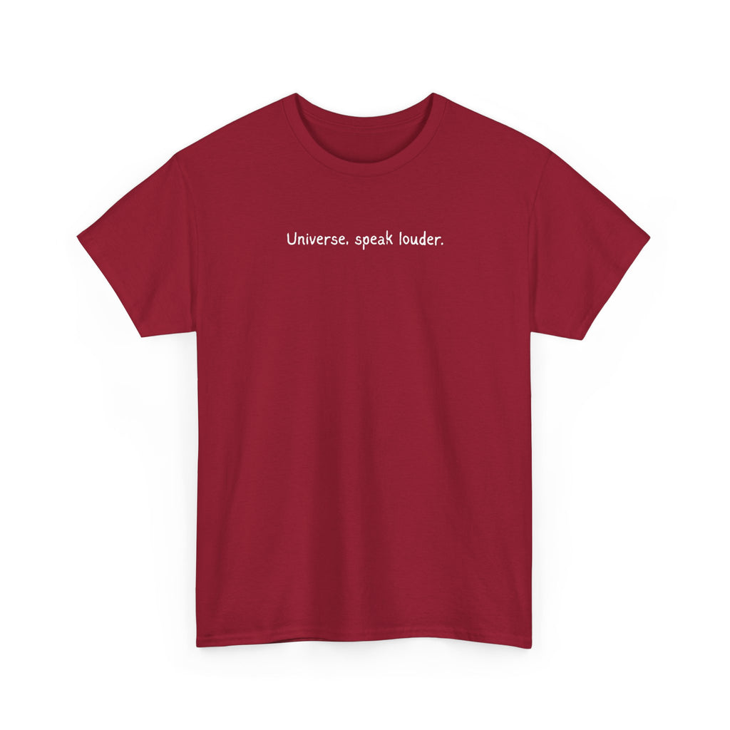 'Universe, Speak Louder' Black Graphic Tee Tag