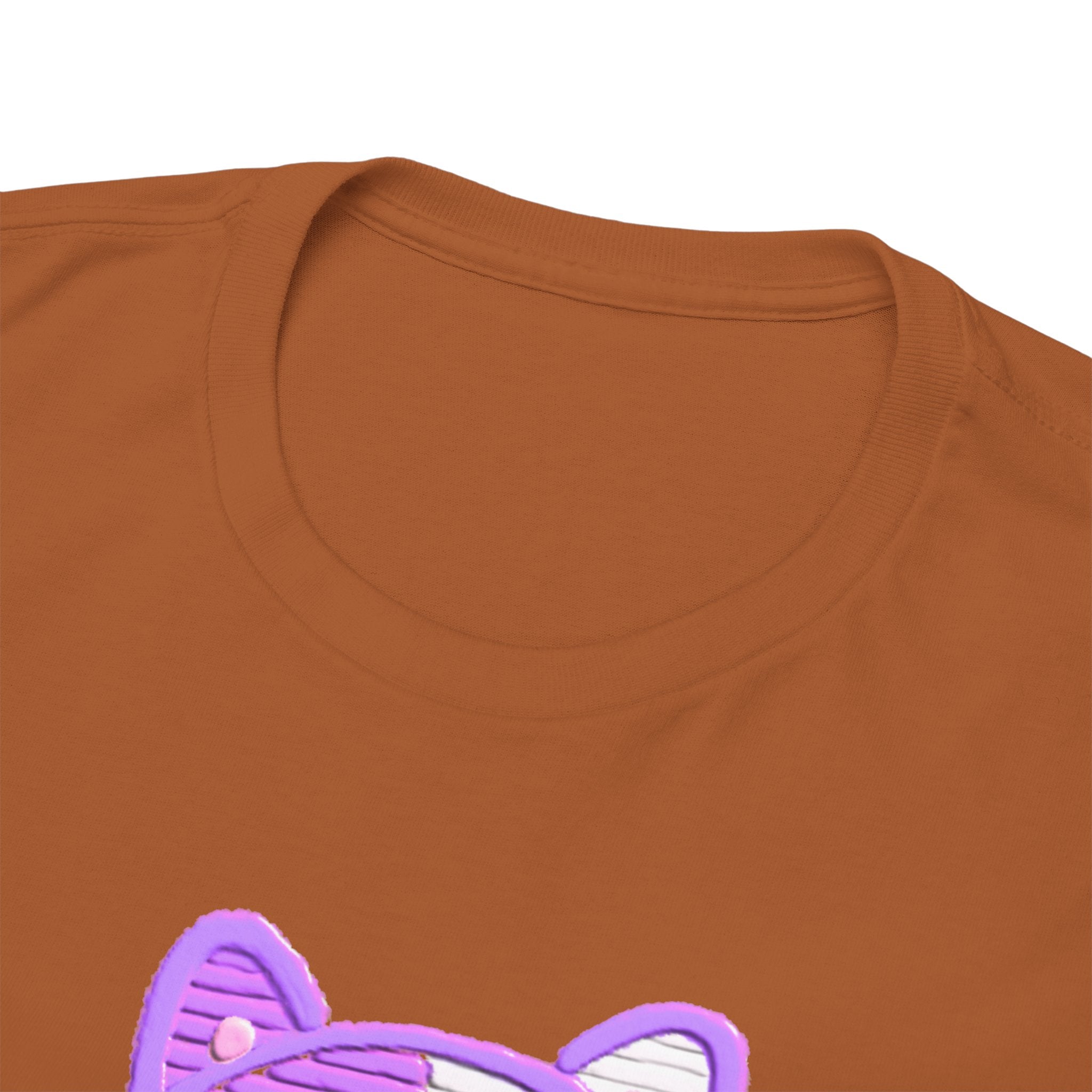 Cute Purple Cat “Hi” T-Shirt — Kawaii Kitten Graphic Tee