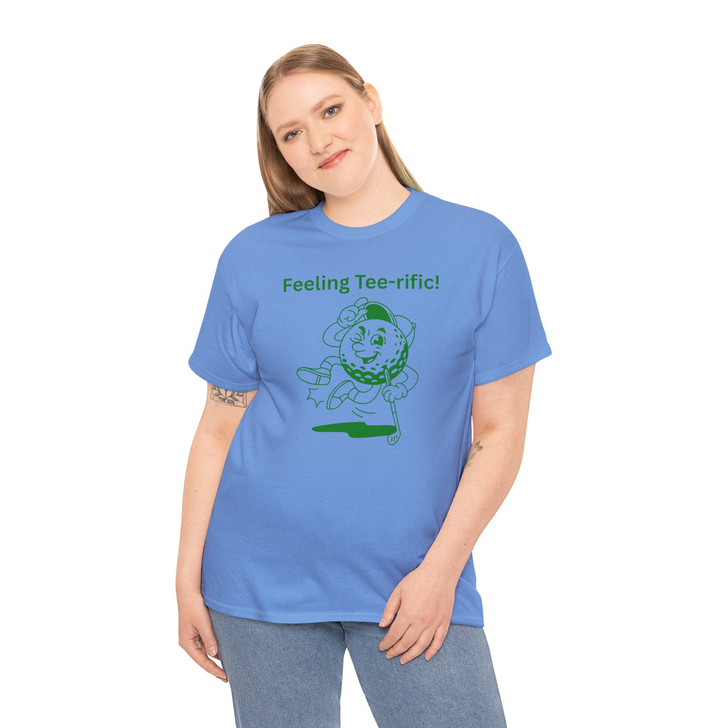 Golf Tee T-Shirt — "Feeling Tee-rific!" Vintage Golf Character Shirt