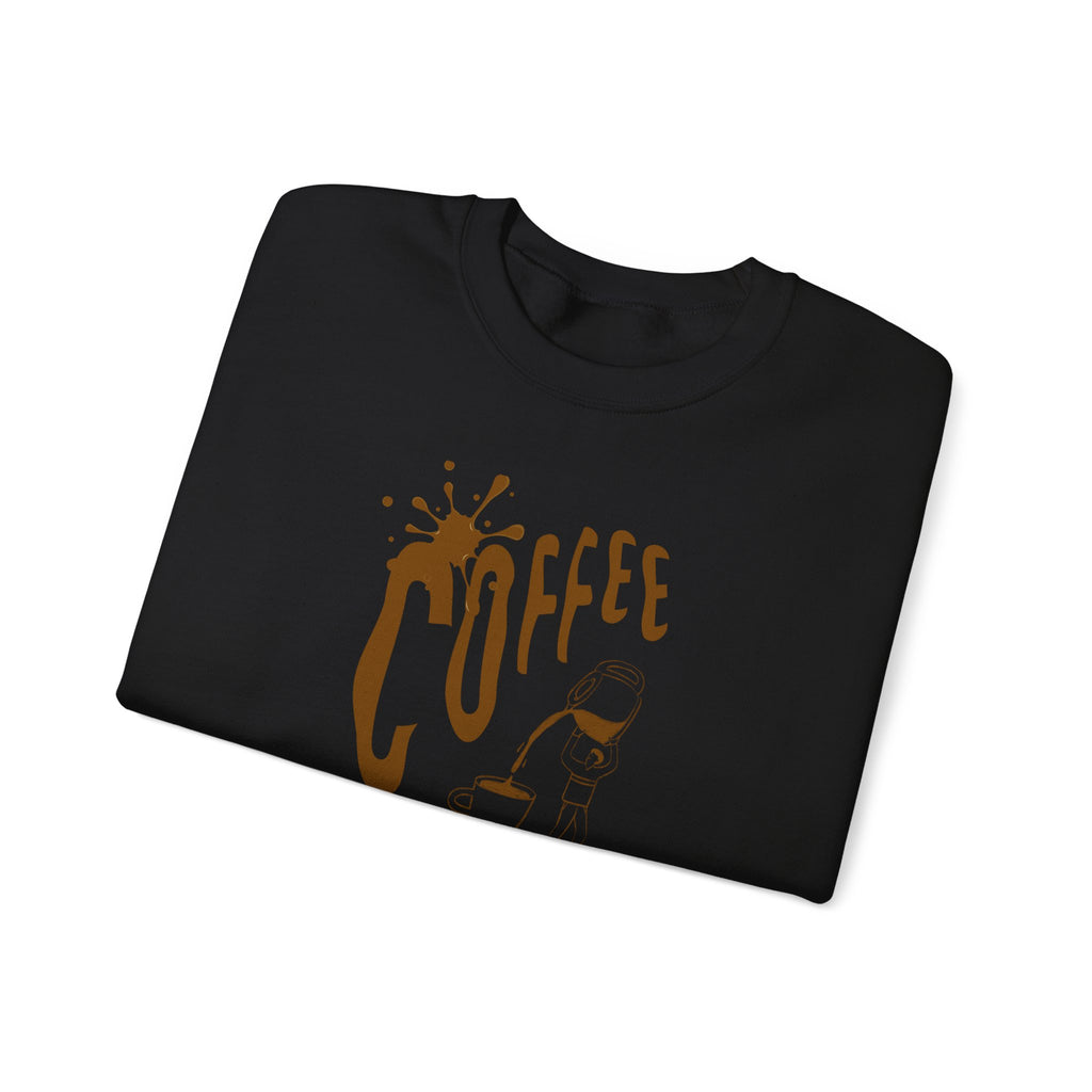 Coffee Lover Crewneck Sweatshirt — Retro Brown Coffee Graphic