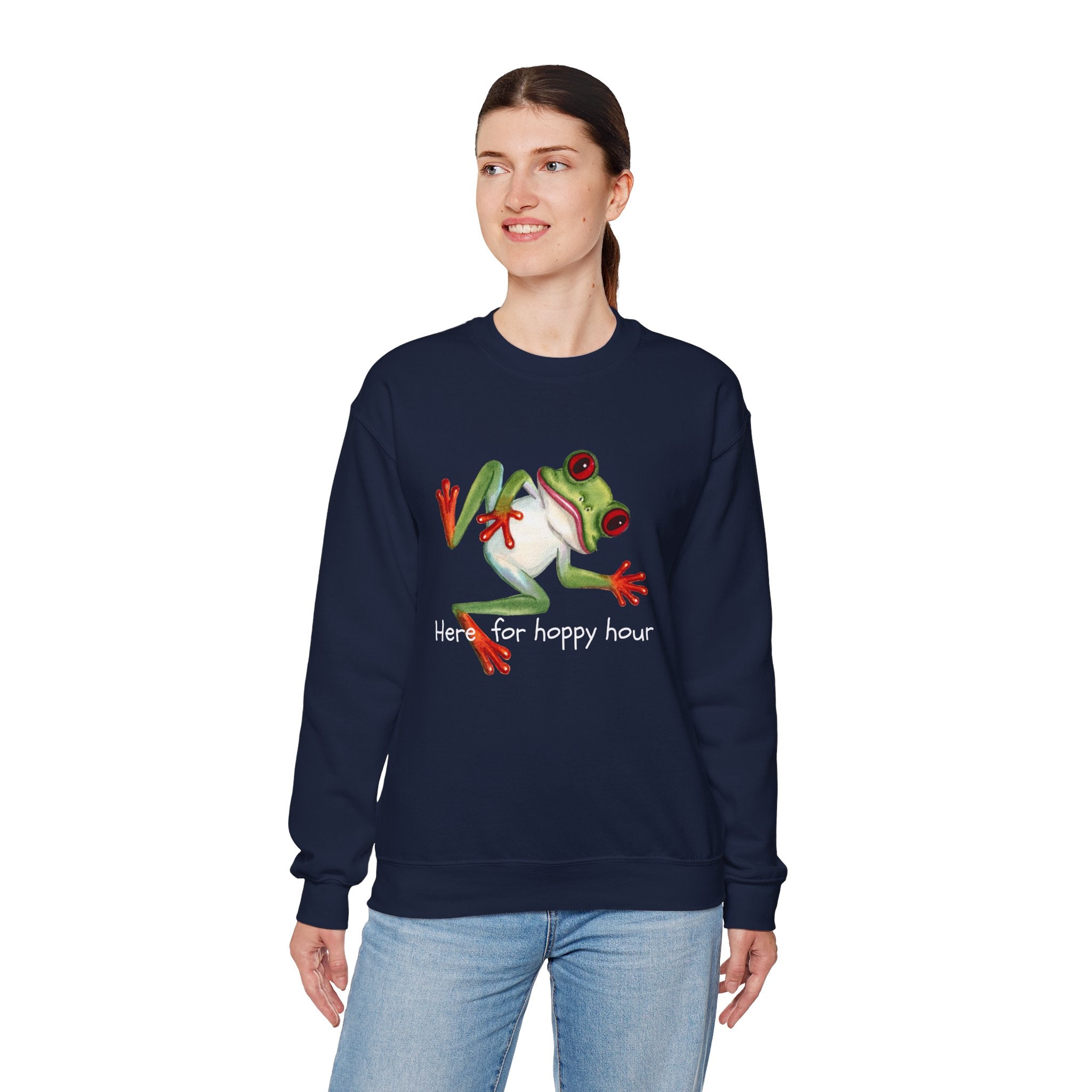 Frog 'Here for Hoppy Hour' Crewneck Sweatshirt