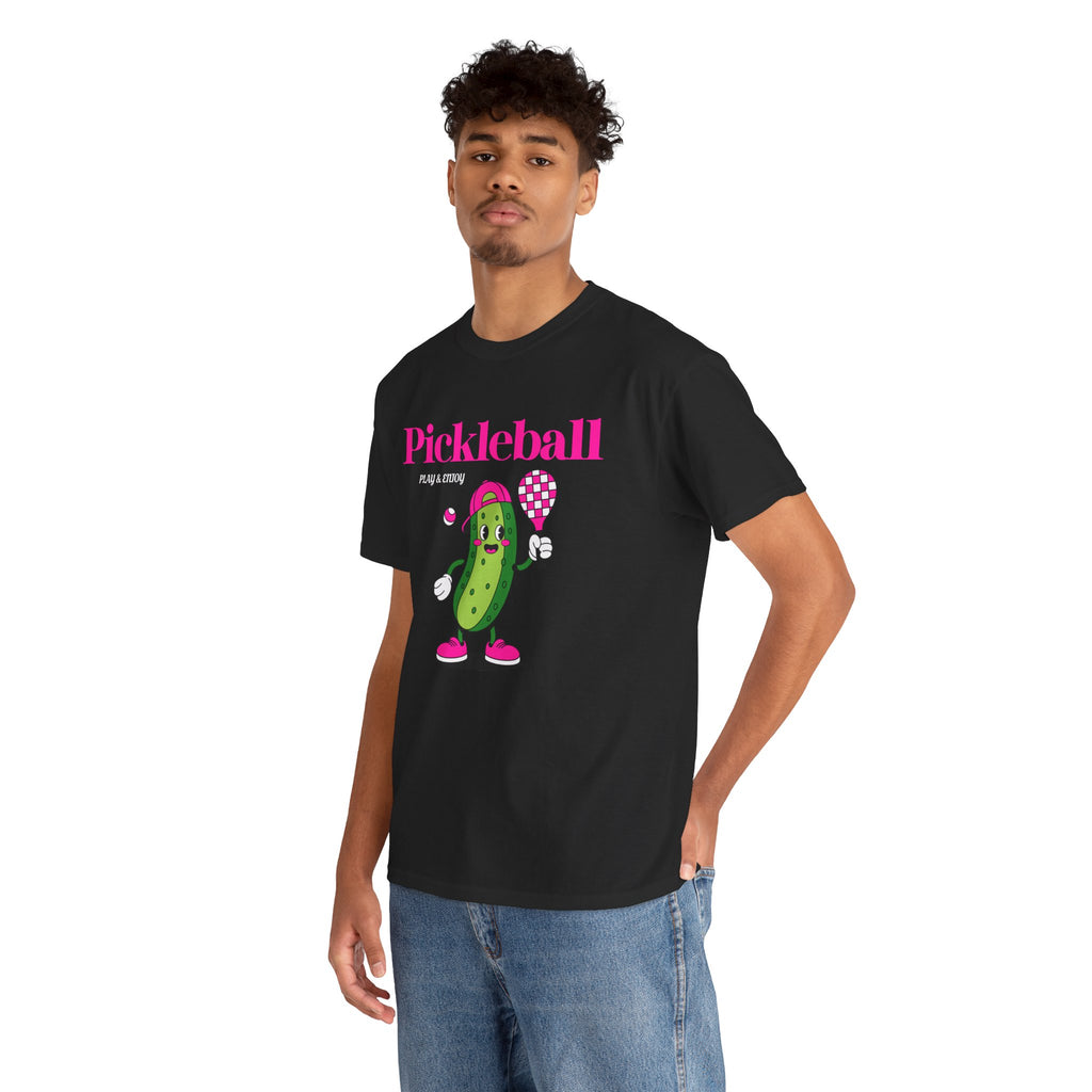 Pickleball Pickle Mascot Tee — Play & Enjoy Graphic T-Shirt