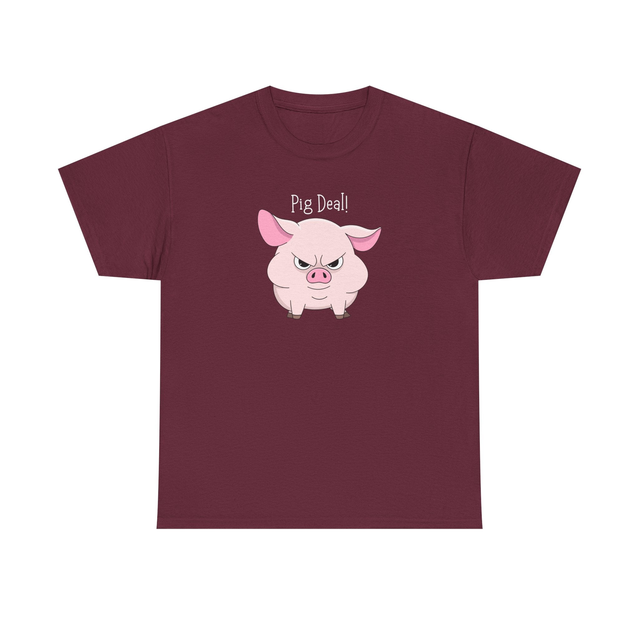 Pig Deal! Cute Angry Pig Graphic Tee — Funny Farm Animal T-Shirt
