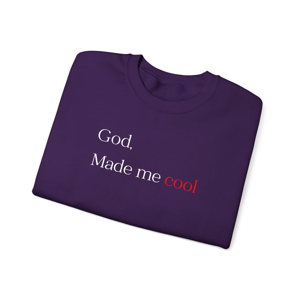 Sweatshirt — "God. Made Me Cool" Minimal Faith Crewneck