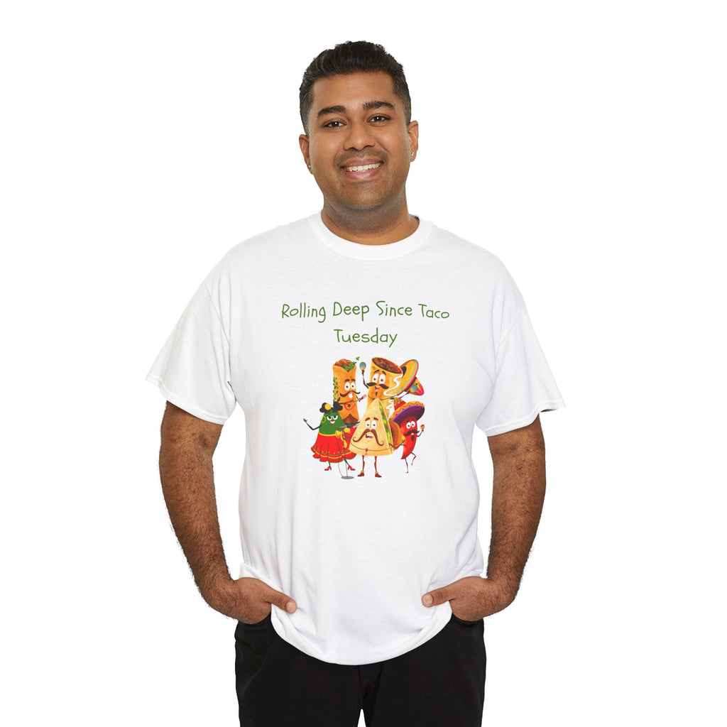 Taco Tuesday Graphic Tee — "Rolling Deep Since Taco Tuesday" Funny Mexican Food Shirt