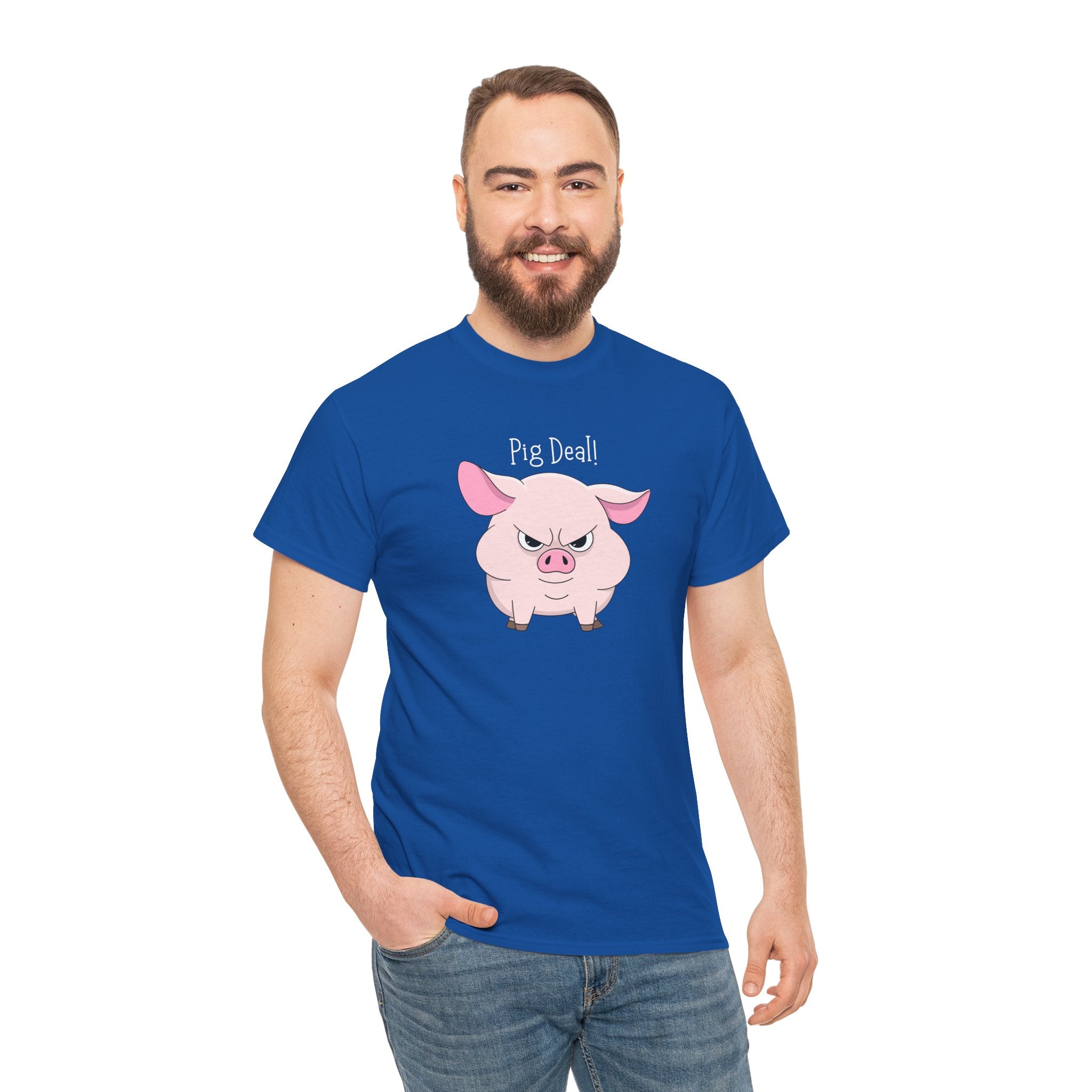 Pig Deal! Cute Angry Pig Graphic Tee — Funny Farm Animal T-Shirt