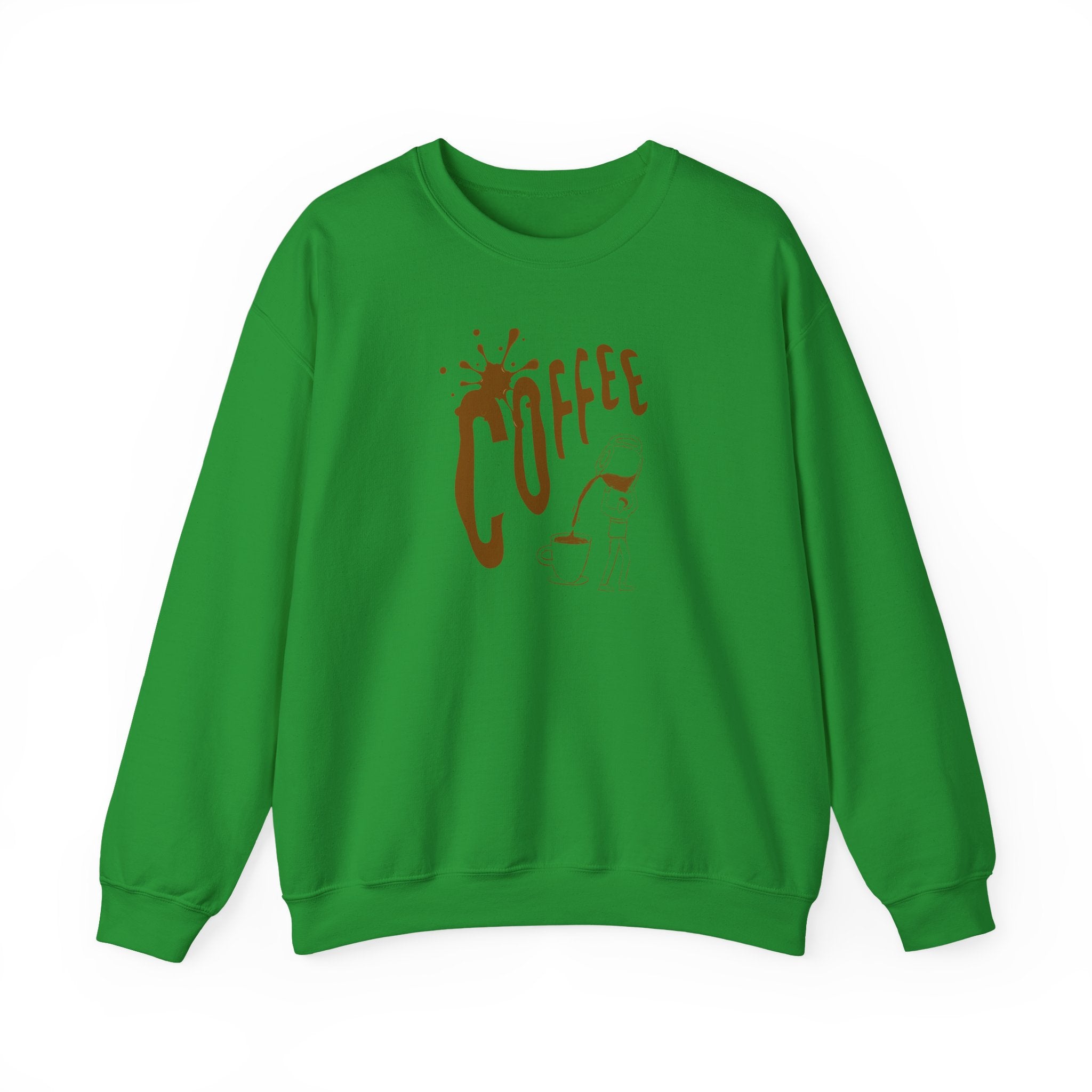 Coffee Lover Crewneck Sweatshirt — Retro Brown Coffee Graphic
