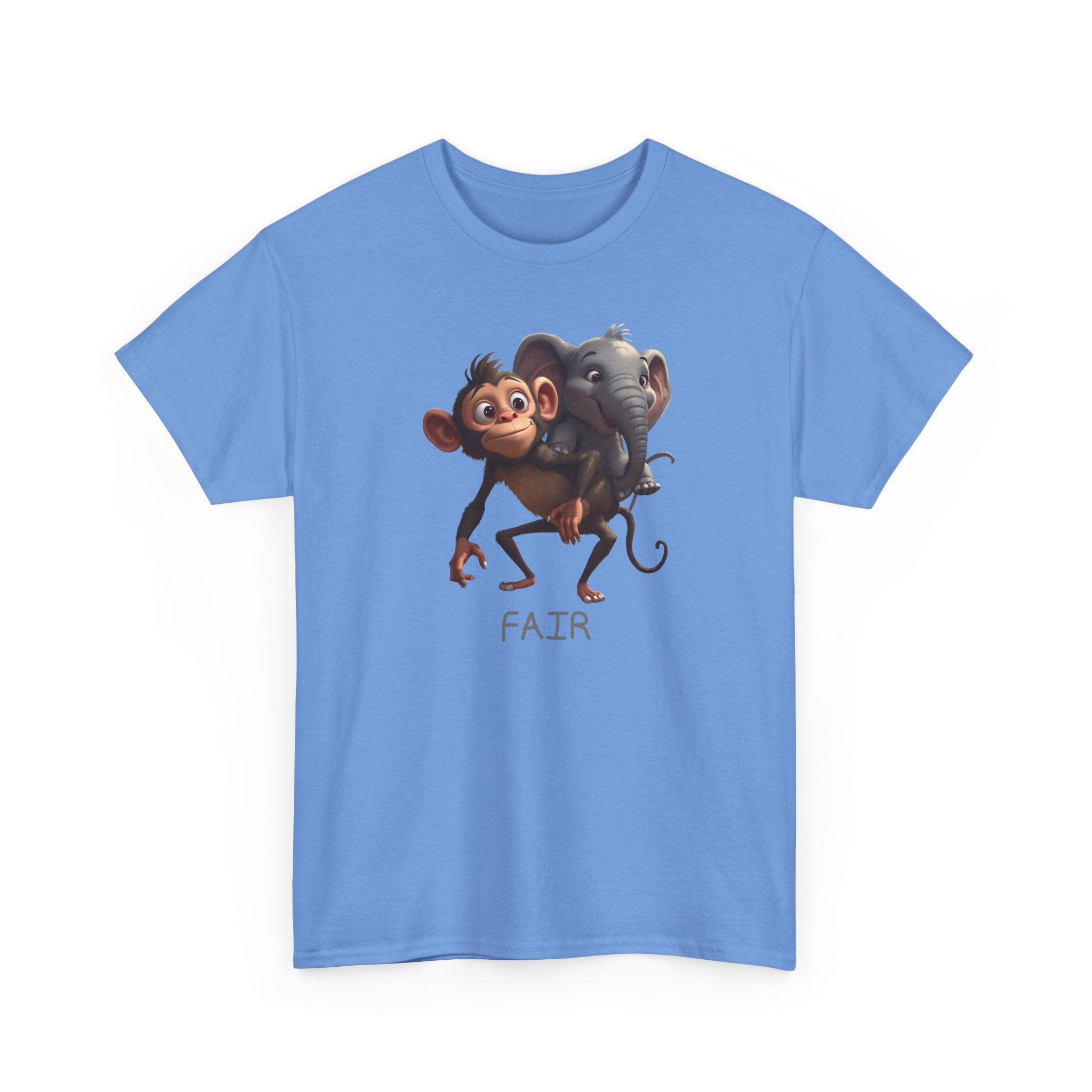 Monkey and Elephant 'Fair' Graphic Tee — Cute Animal Friendship T-Shirt