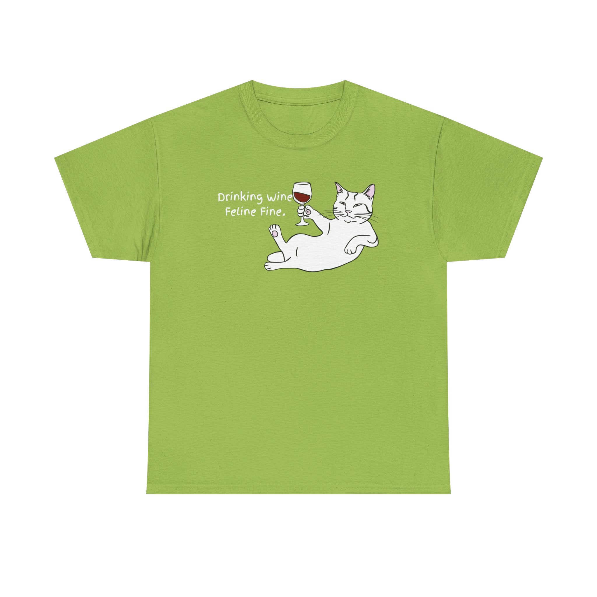 Drinking Wine, Feline Fine Cat Tee