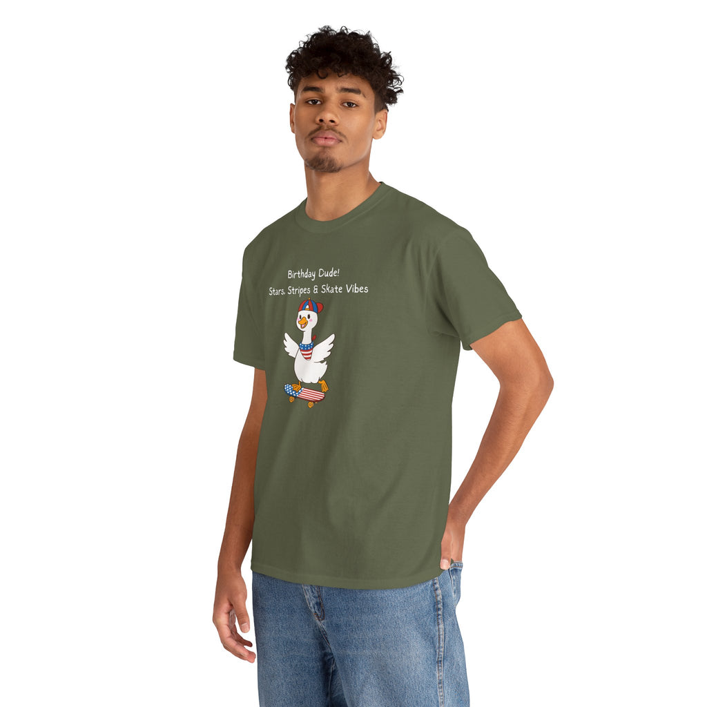 Birthday Dude! Stars, Stripes & Skate Vibes Tee