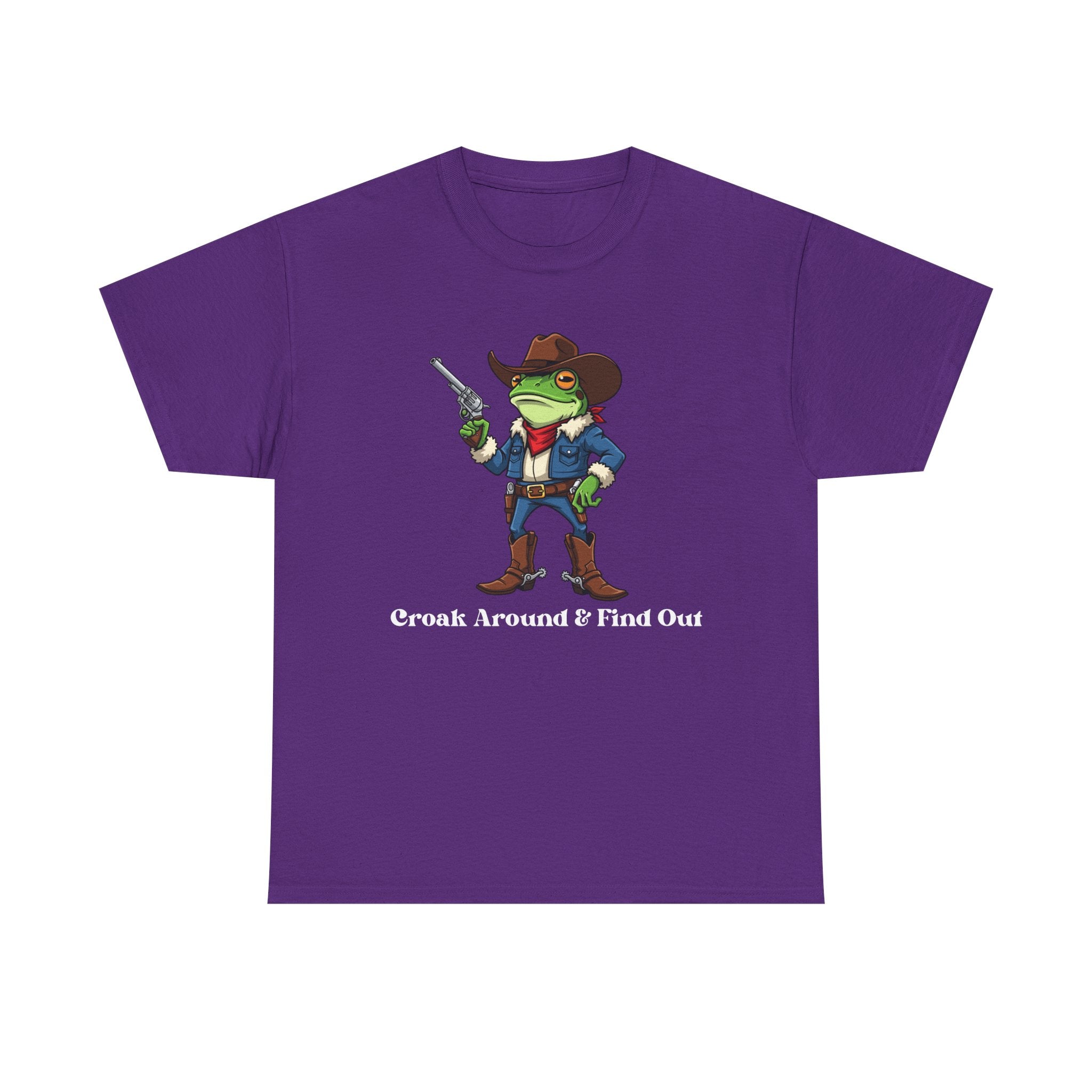 Cowboy Frog T-Shirt - "Croak Around & Find Out" Funny Western Graphic Tee