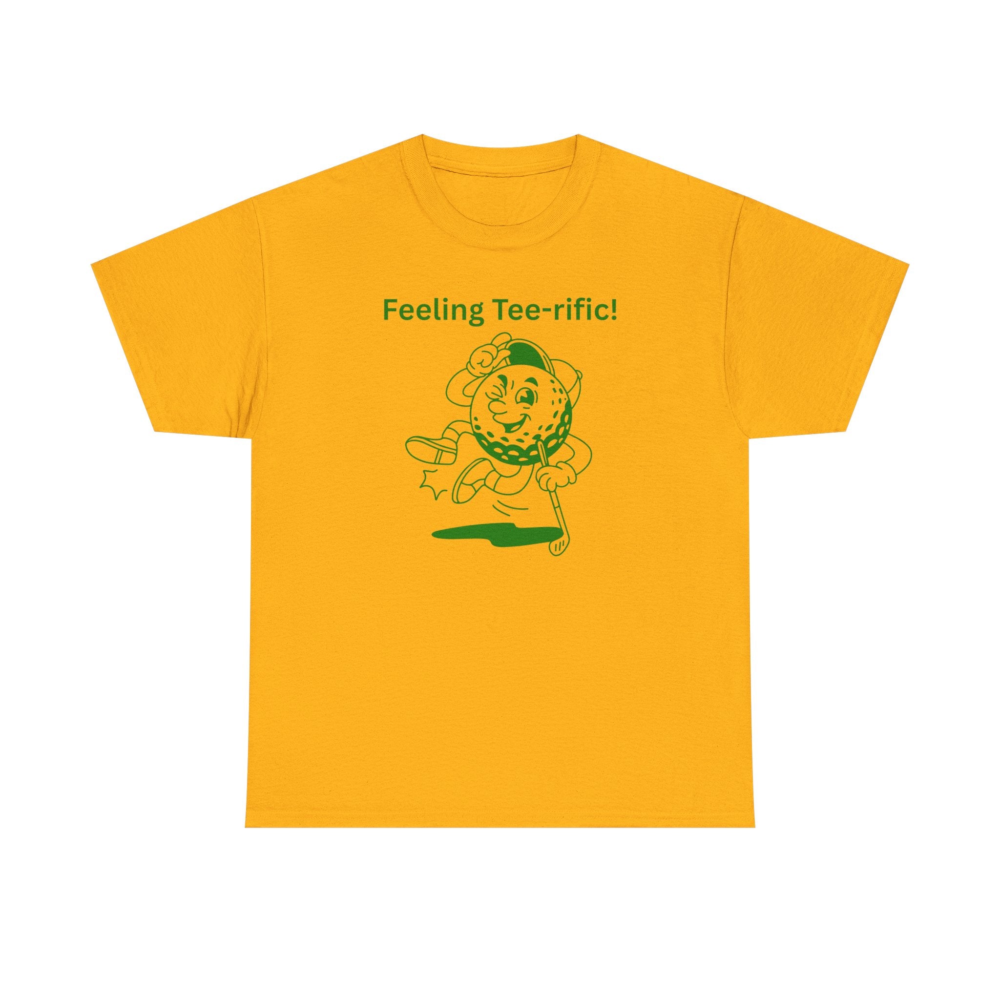 Golf Tee T-Shirt — "Feeling Tee-rific!" Vintage Golf Character Shirt