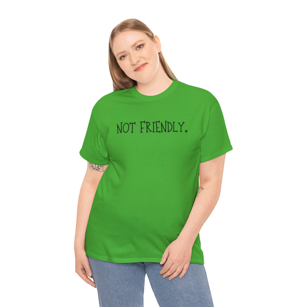 T-Shirt — "Not Friendly." Minimalist Statement Tee