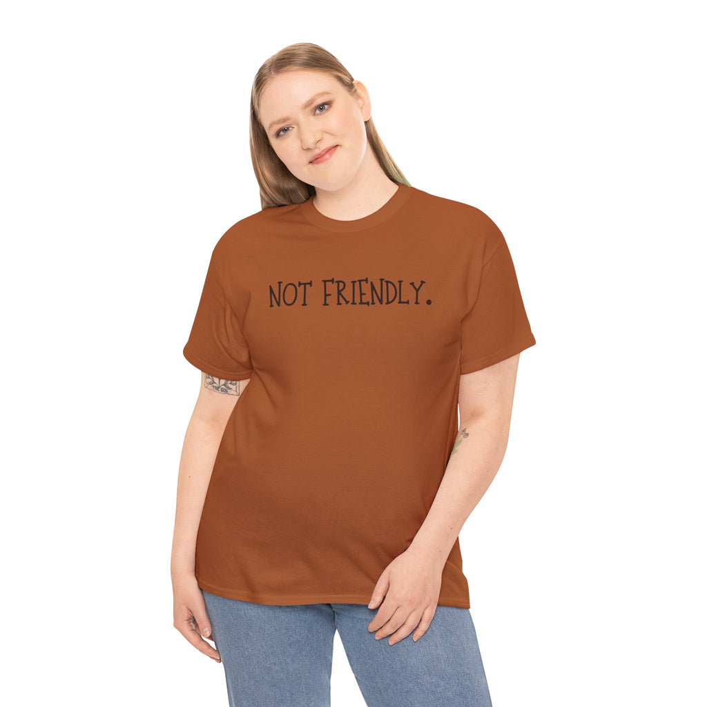 T-Shirt — "Not Friendly." Minimalist Statement Tee