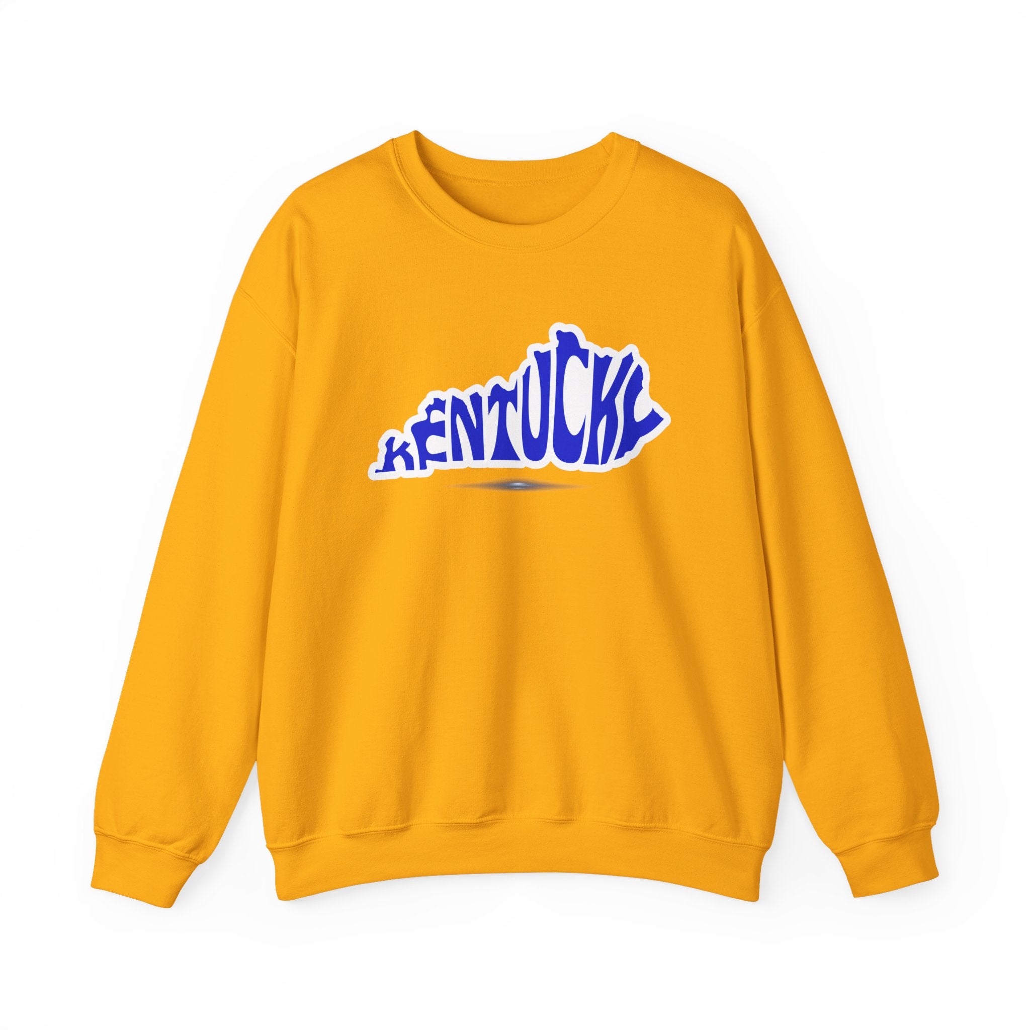 Kentucky State Outline Crewneck Sweatshirt — Blue 'Kentucky' Typography