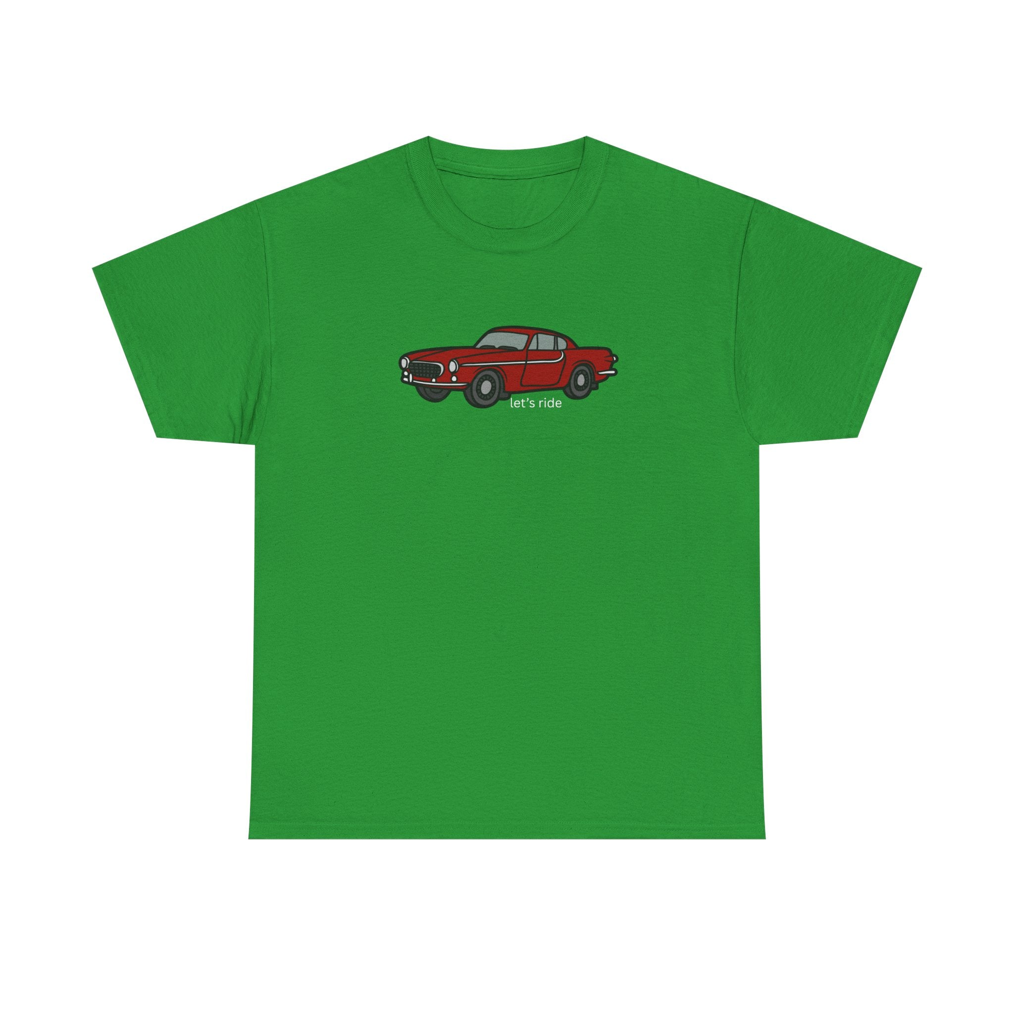 Classic Red Mustang Tee — "let's ride" Vintage Car T-Shirt