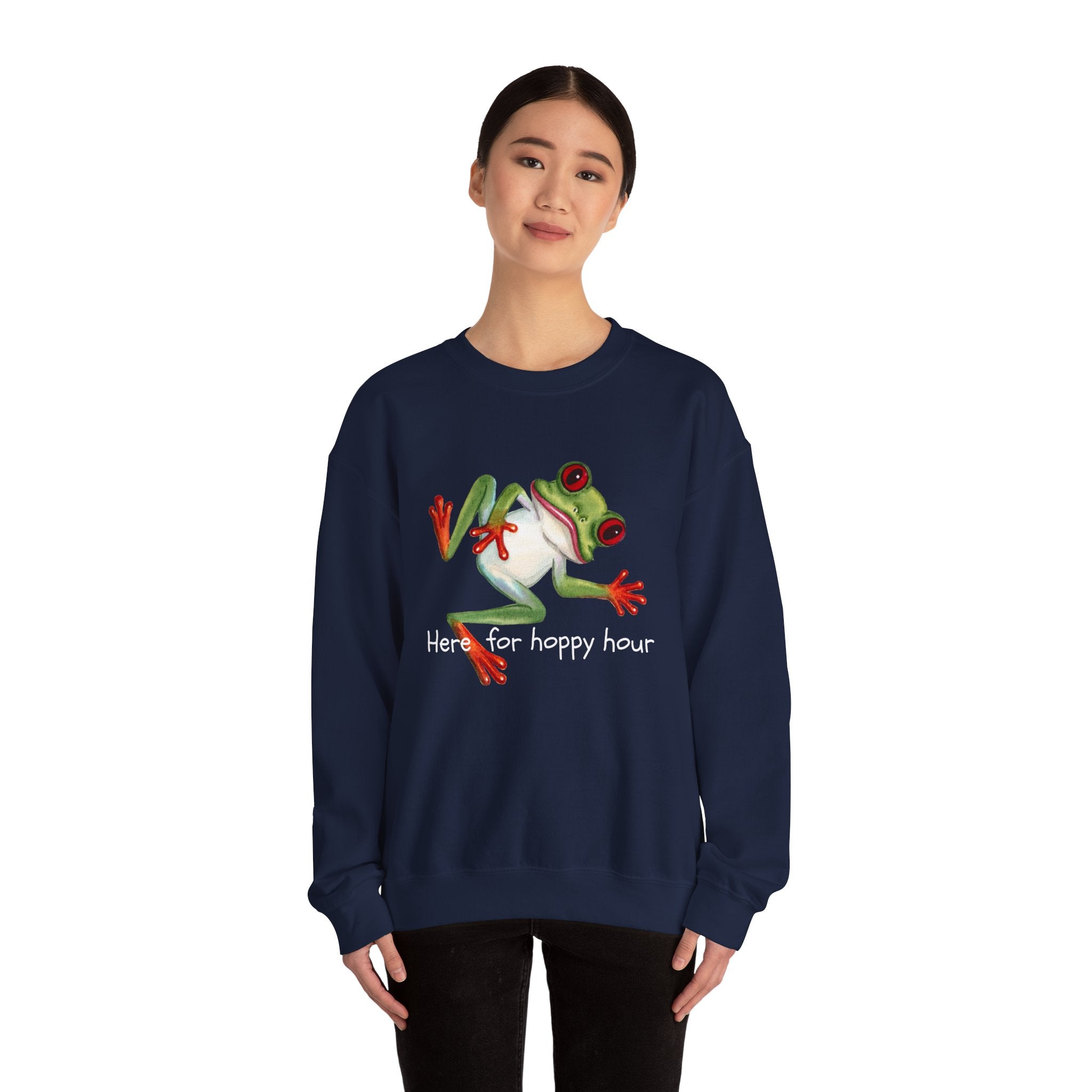 Frog 'Here for Hoppy Hour' Crewneck Sweatshirt