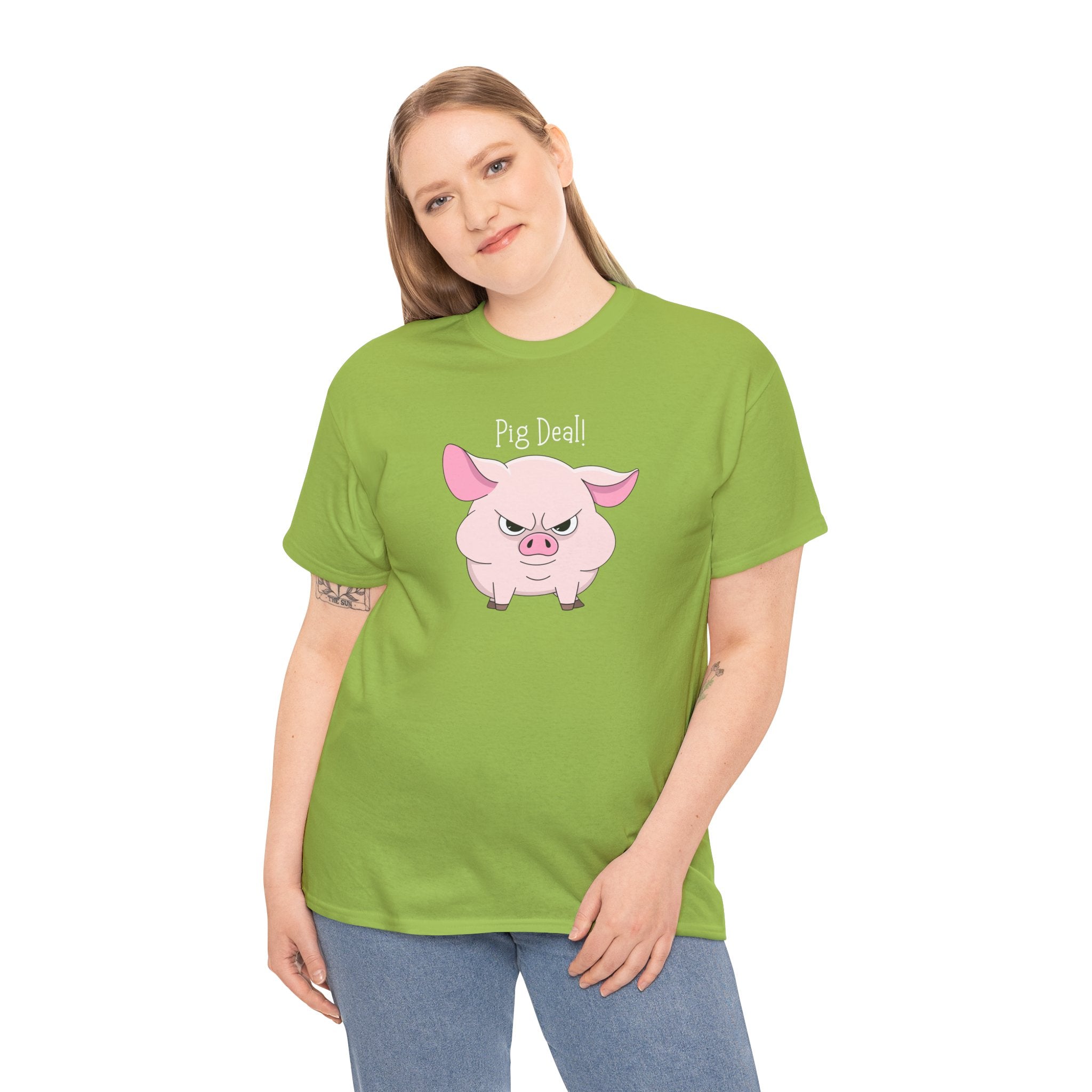 Pig Deal! Cute Angry Pig Graphic Tee — Funny Farm Animal T-Shirt