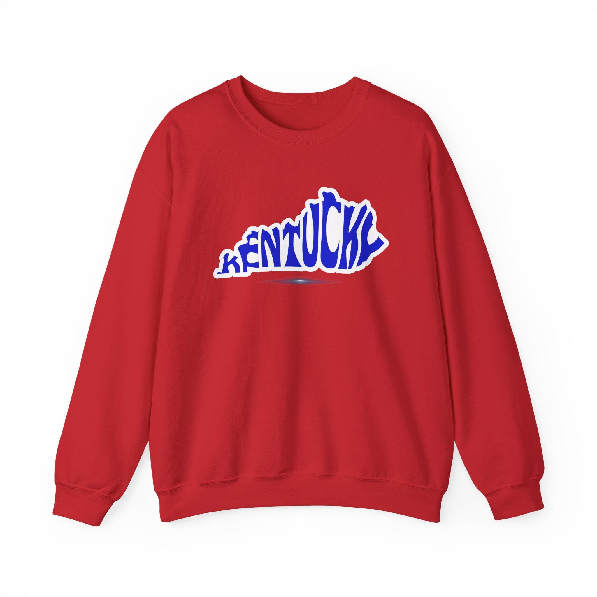Kentucky State Outline Crewneck Sweatshirt — Blue 'Kentucky' Typography