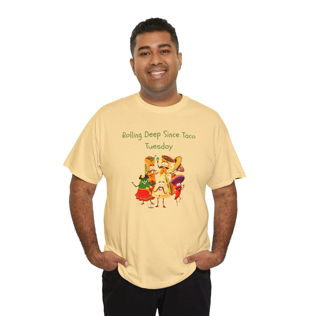 Taco Tuesday Graphic Tee — "Rolling Deep Since Taco Tuesday" Funny Mexican Food Shirt