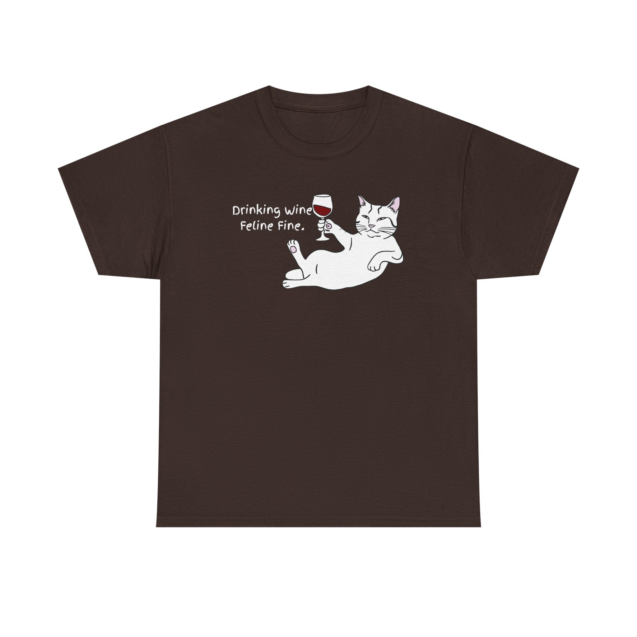 Drinking Wine, Feline Fine Cat Tee