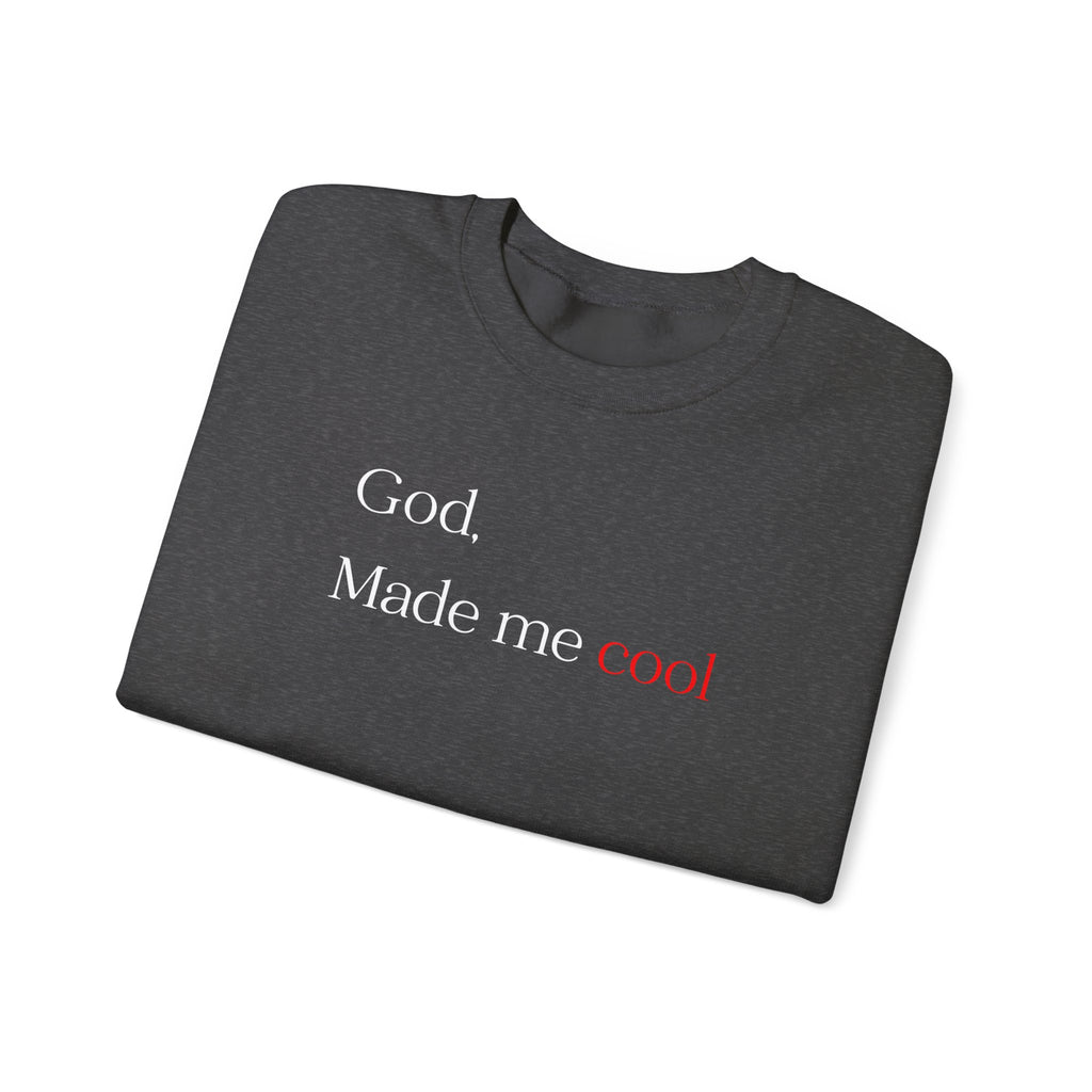 Sweatshirt — "God. Made Me Cool" Minimal Faith Crewneck