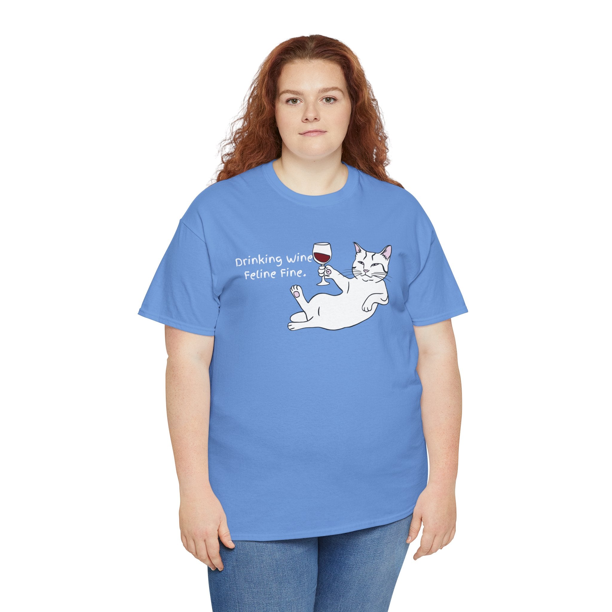 Drinking Wine, Feline Fine Cat Tee
