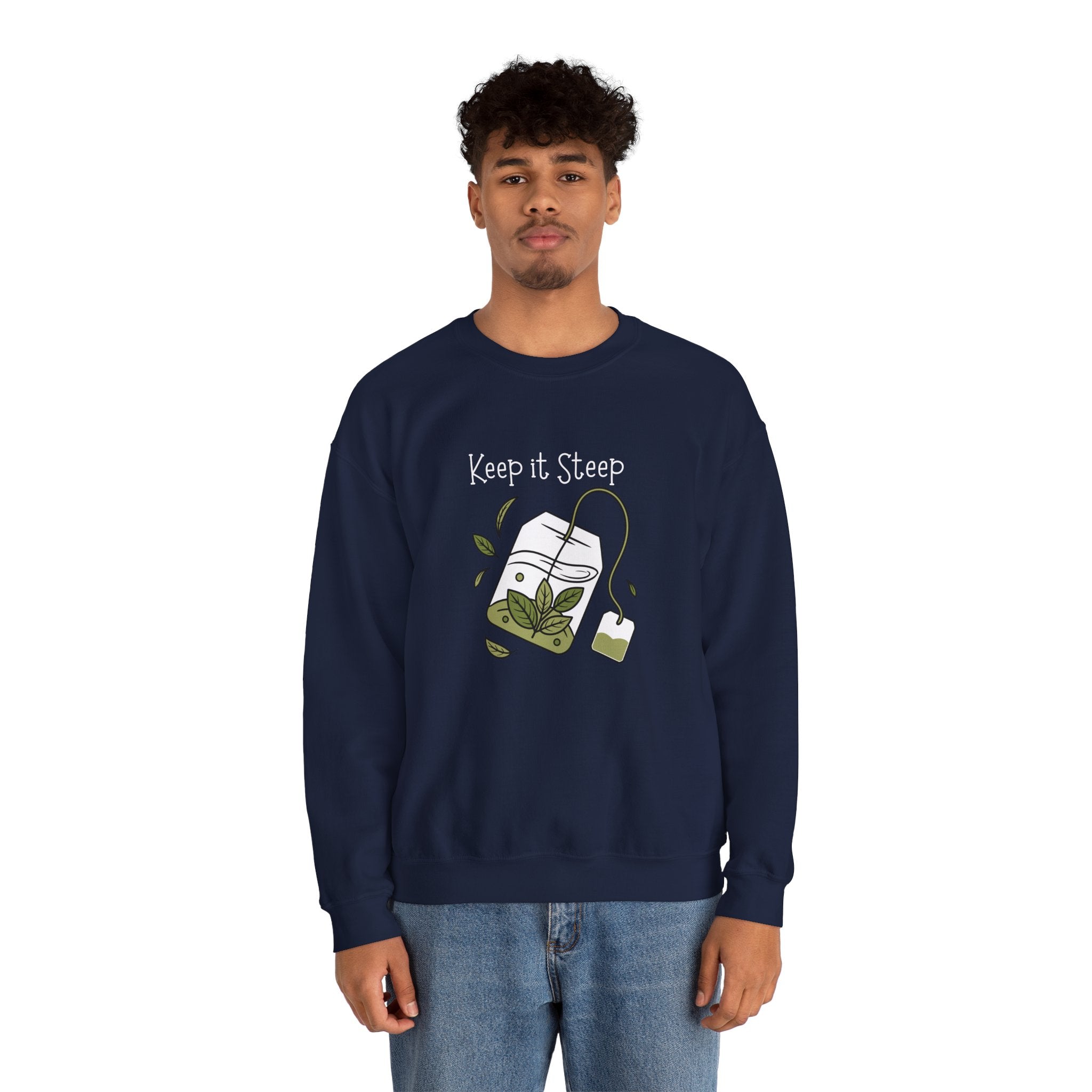 Crewneck Sweatshirt — Herbal Tea Bag Illustration | Cozy Botanical Gift
