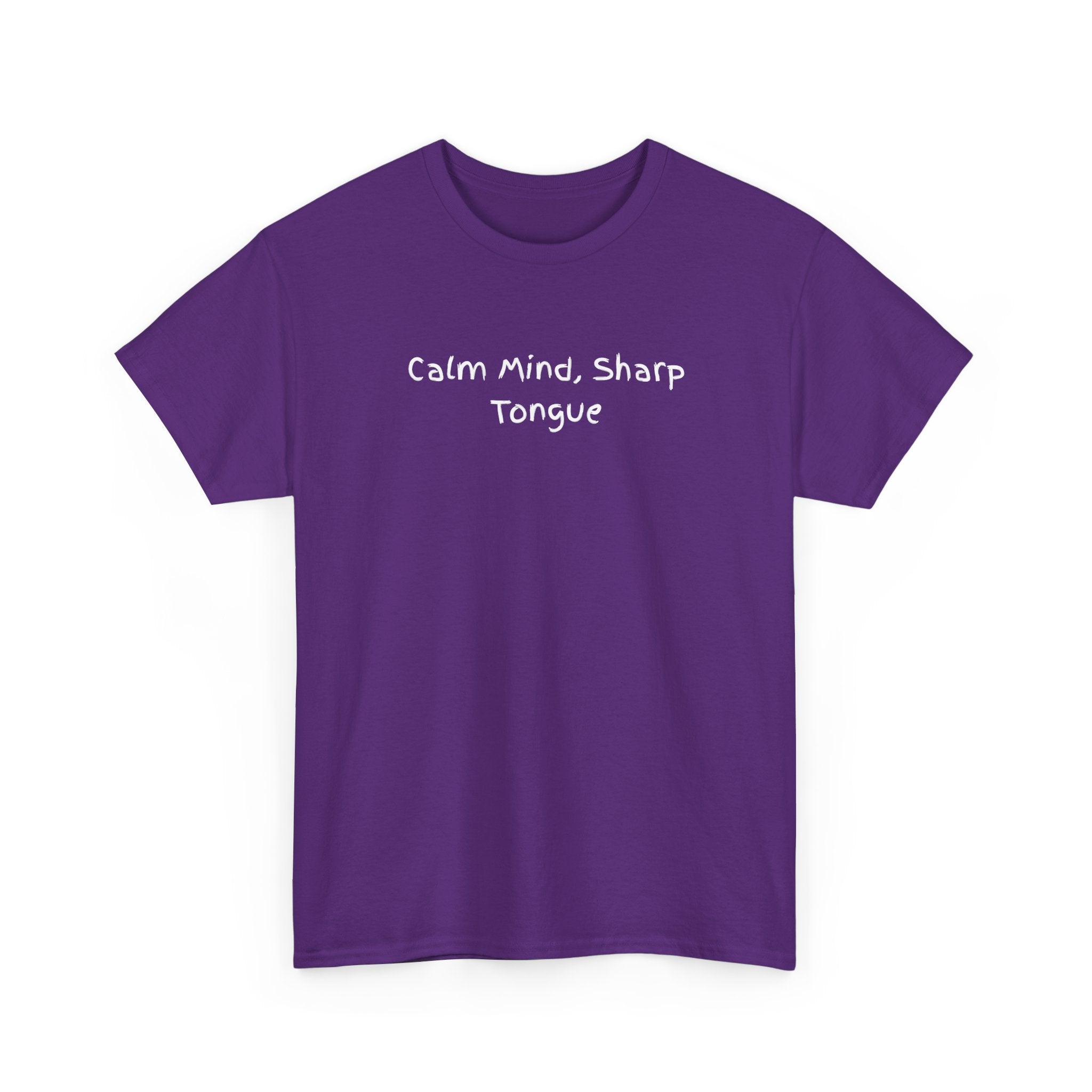 Calm Mind, Sharp Tongue Tee — Minimalist Black Graphic T-Shirt