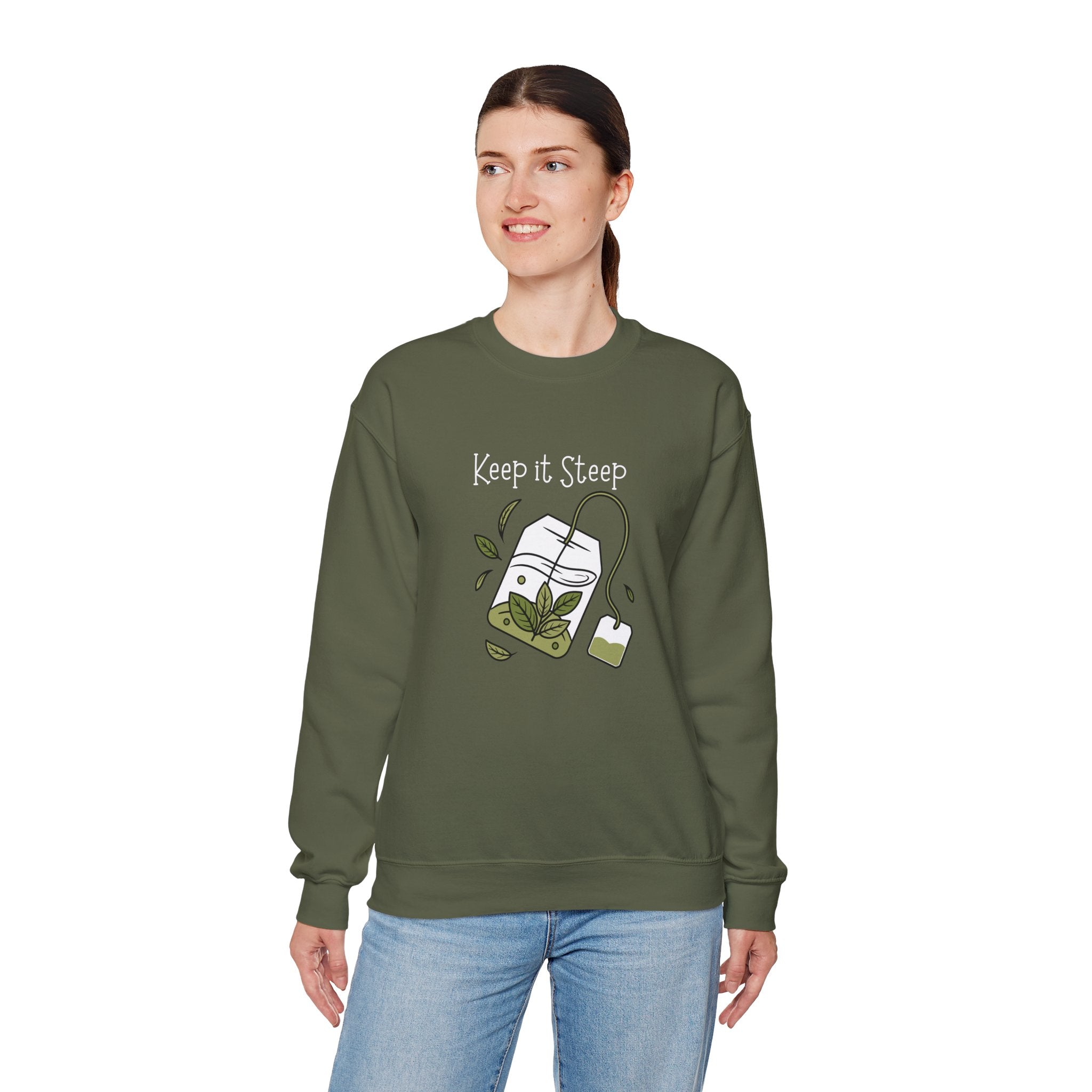 Crewneck Sweatshirt — Herbal Tea Bag Illustration | Cozy Botanical Gift