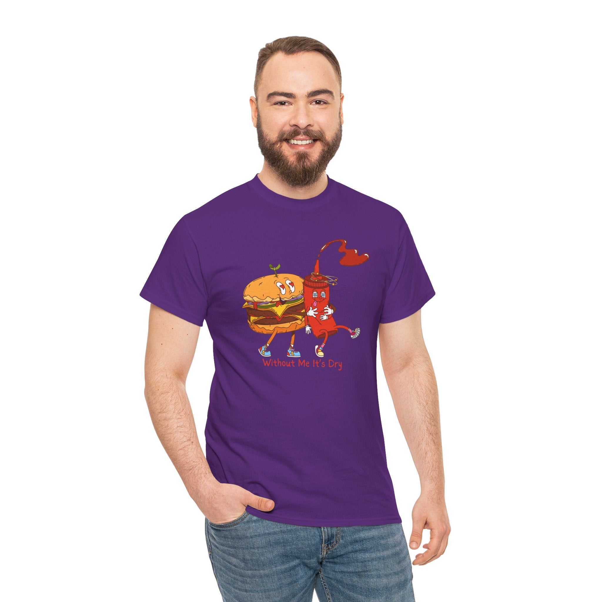 Ketchup & Burger Besties Tee — "Without Me, He’s Dry" Funny Food Couple T-Shirt
