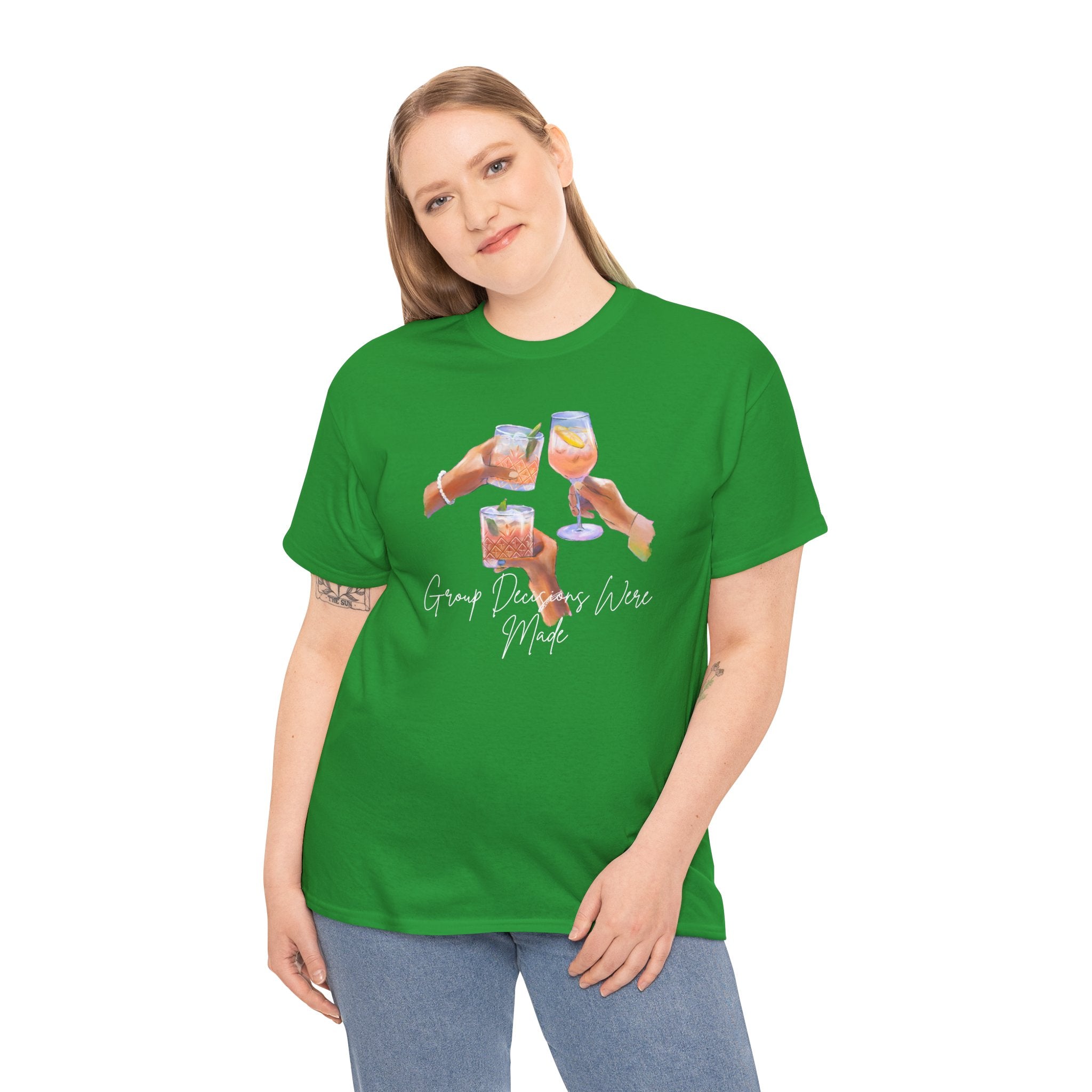 Cheers Wine T-Shirt — "Good Days Are Here" Toast Graphic Tee
