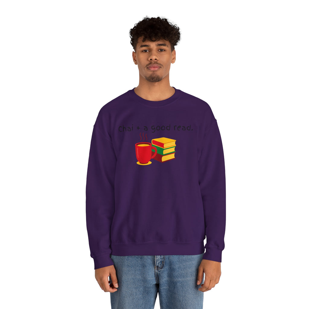 Cozy Reading Sweatshirt — "Chai + a Good Read" Crewneck