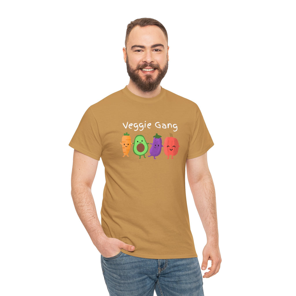 Veggie Gang T-Shirt – Cute Cartoon Avocado, Carrot, Eggplant & Pepper Tee