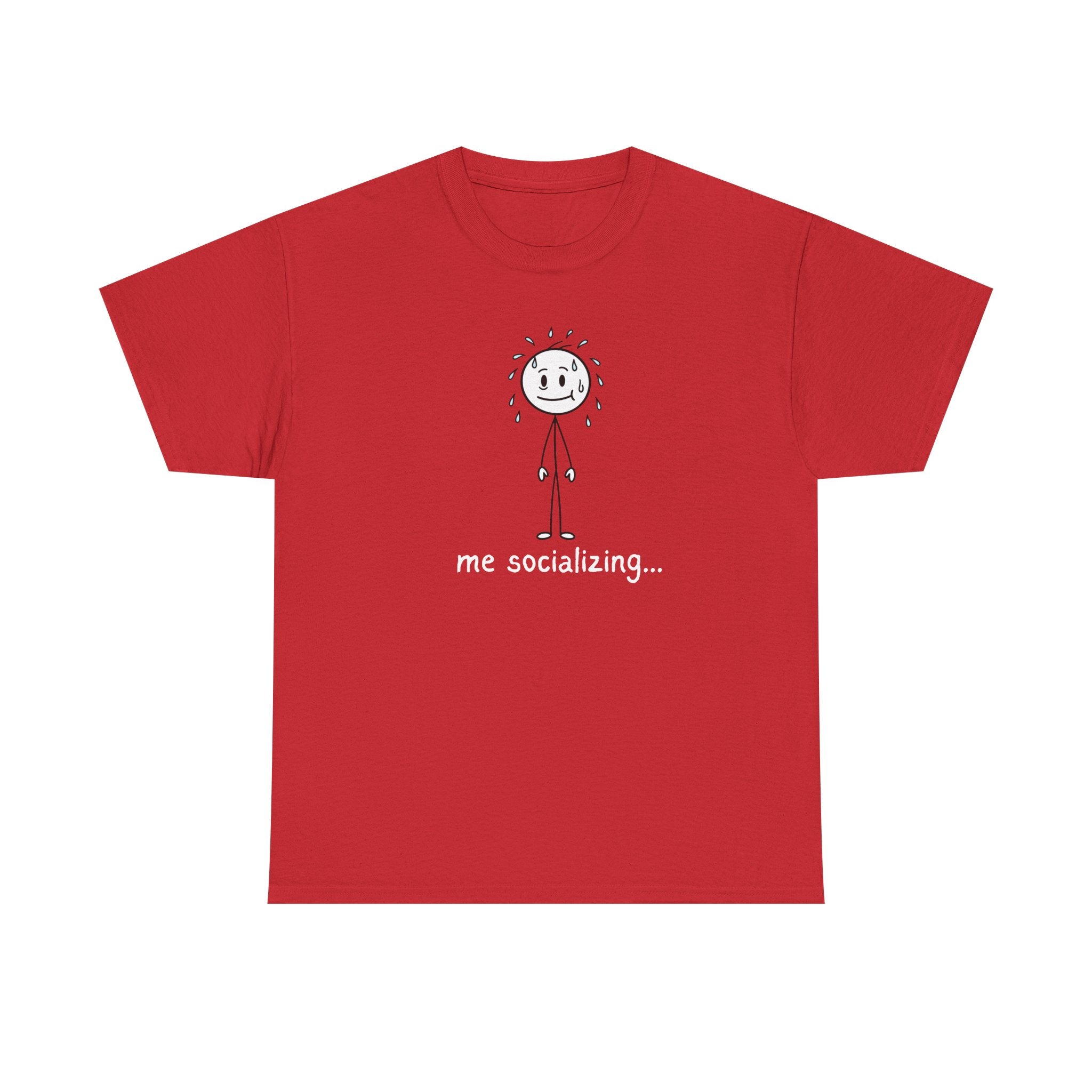 Me Socializing T-Shirt — Funny Introvert Stick Figure Tee