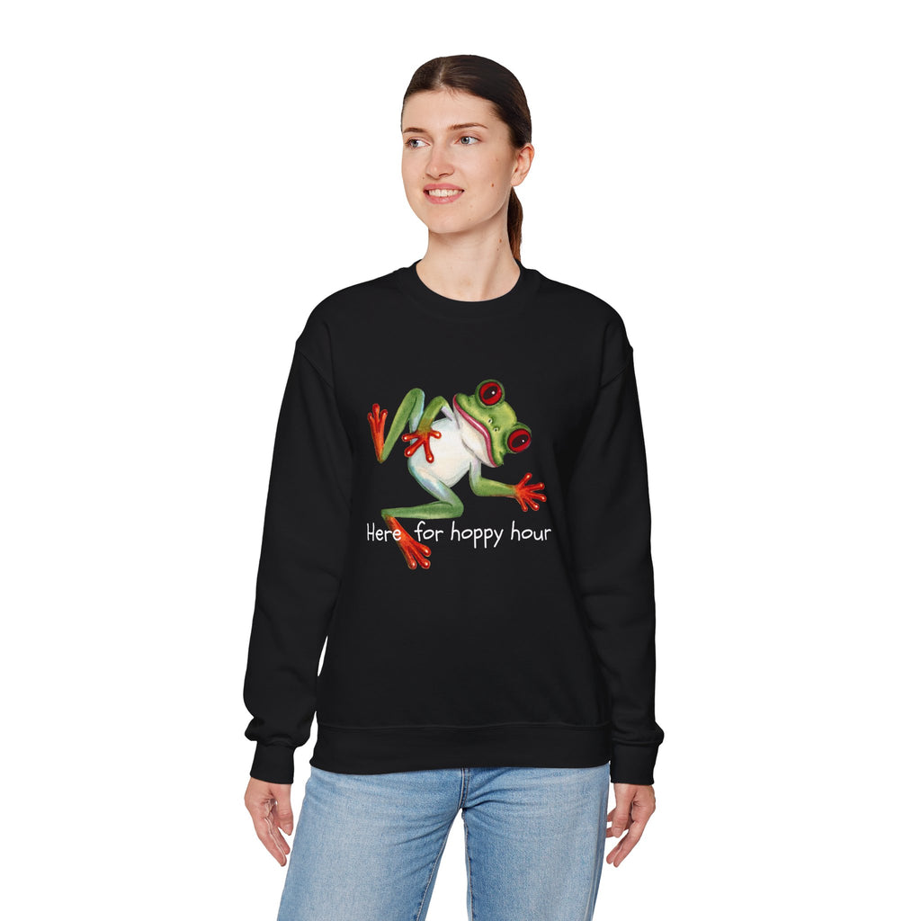 Frog 'Here for Hoppy Hour' Crewneck Sweatshirt