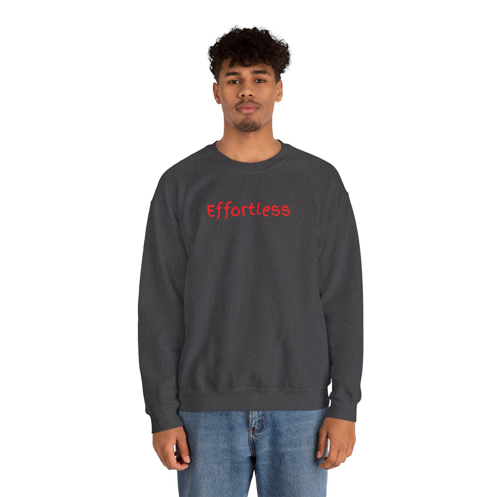 Effortless Crewneck Sweatshirt — Minimal Red Script Comfort Pullover