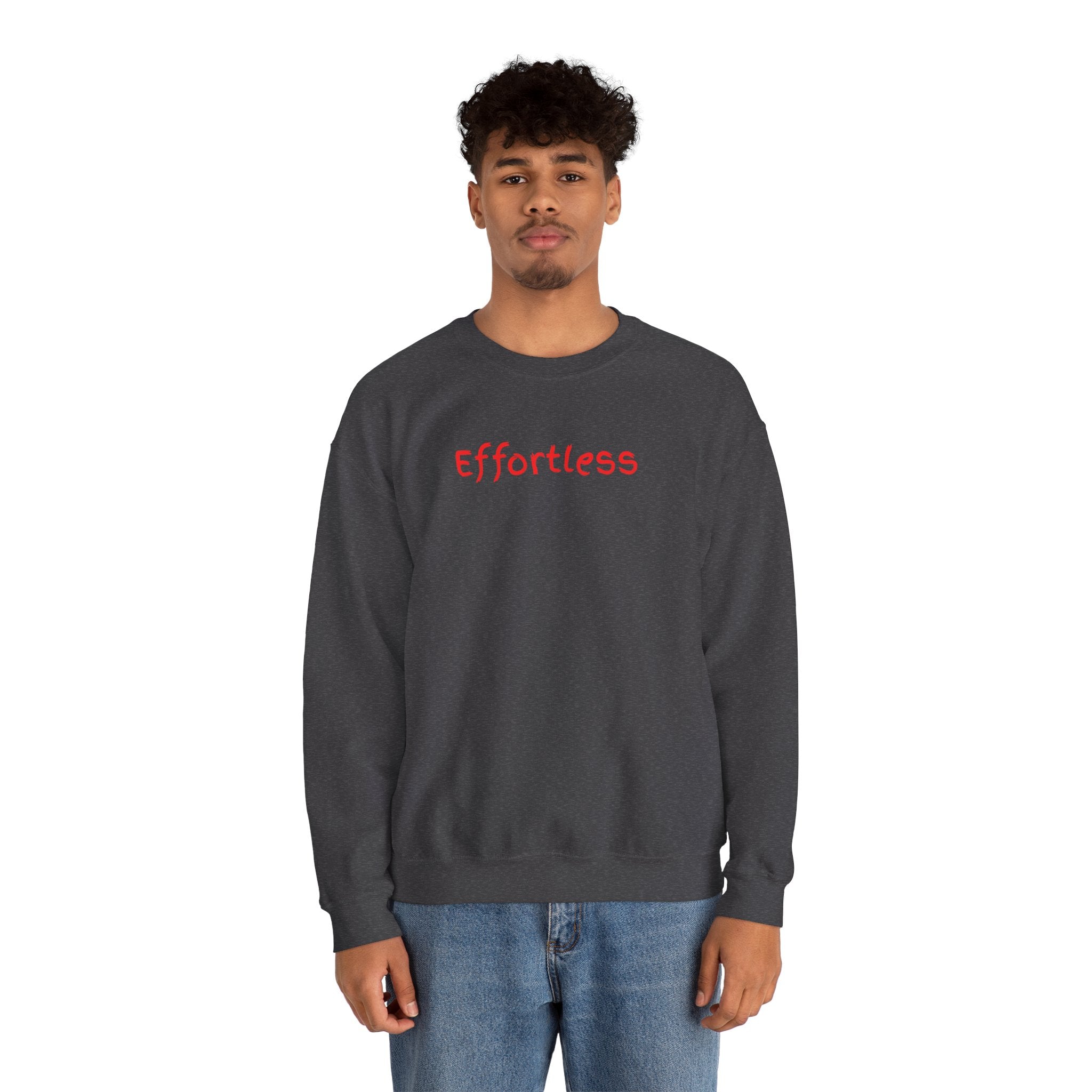 Effortless Crewneck Sweatshirt — Minimal Red Script Comfort Pullover
