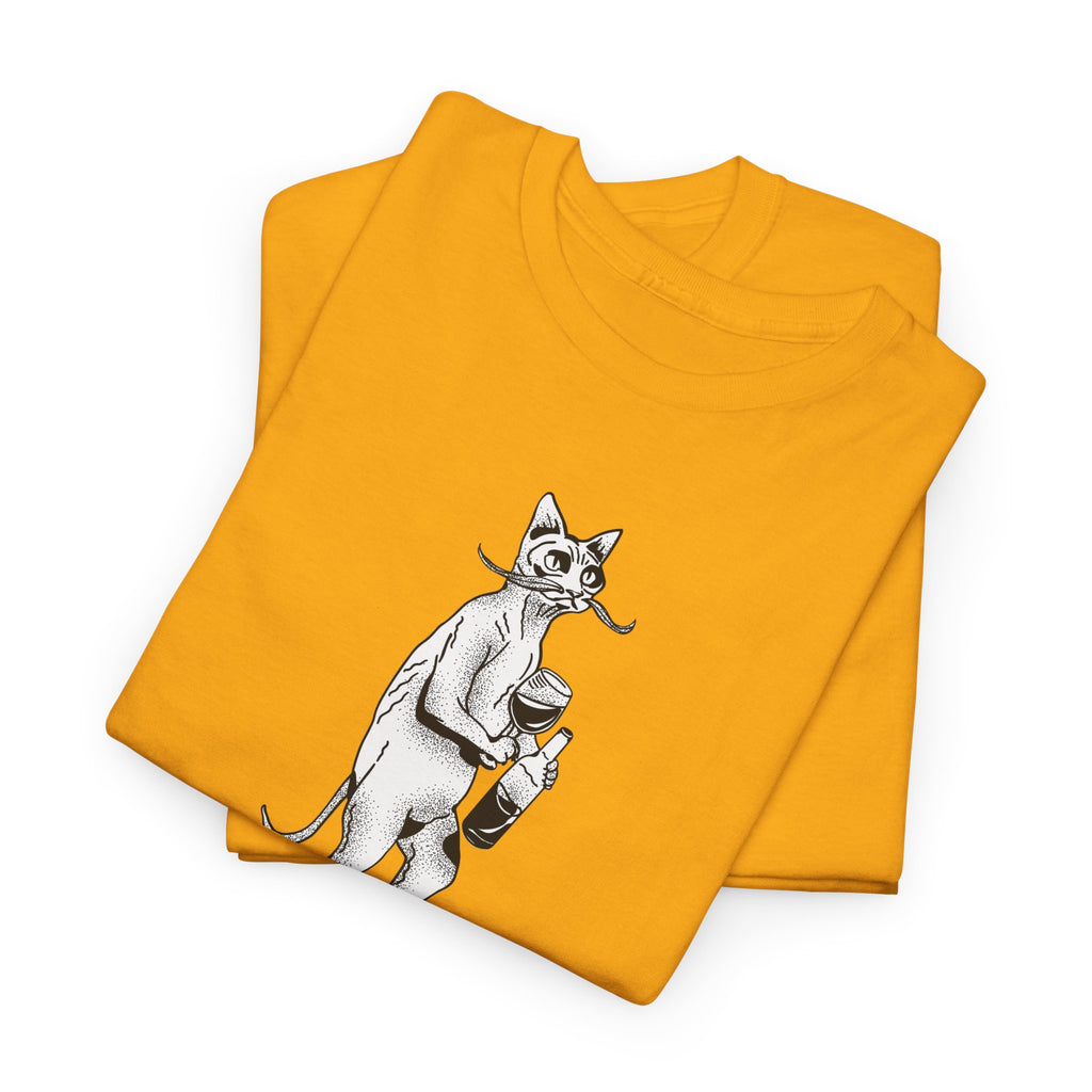 T-Shirt — 'Wine because adulting is so hard' Cat Wine Graphic Tee