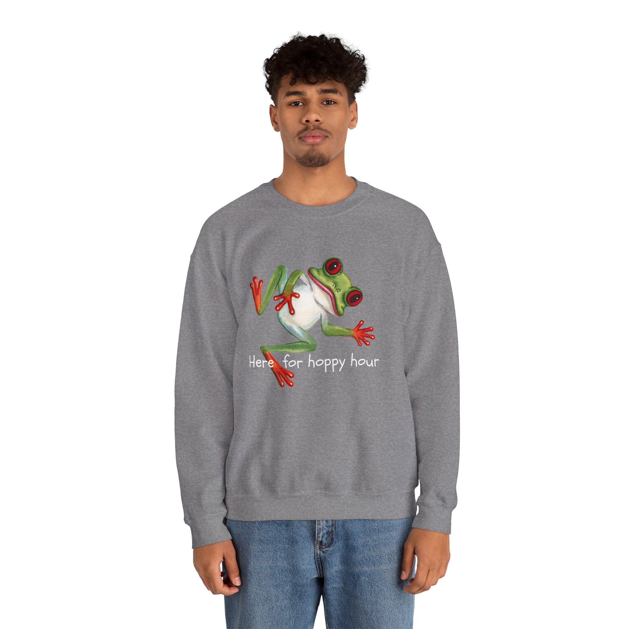 Frog 'Here for Hoppy Hour' Crewneck Sweatshirt