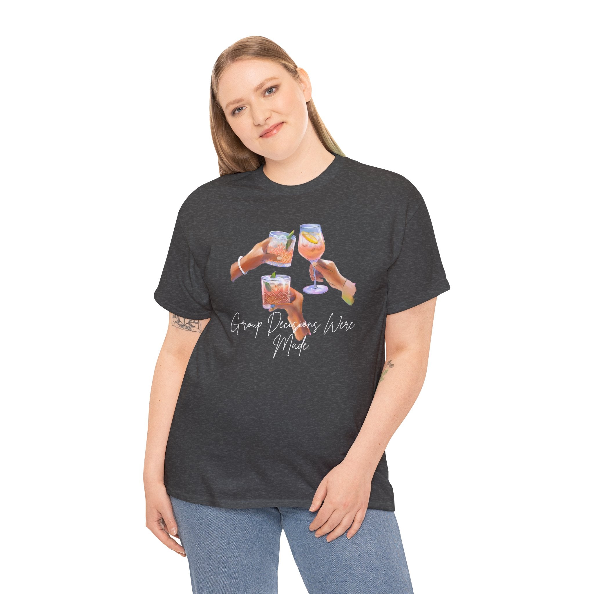 Cheers Wine T-Shirt — "Good Days Are Here" Toast Graphic Tee