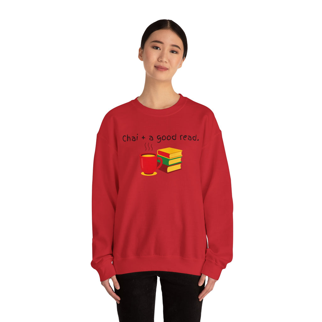 Cozy Reading Sweatshirt — "Chai + a Good Read" Crewneck