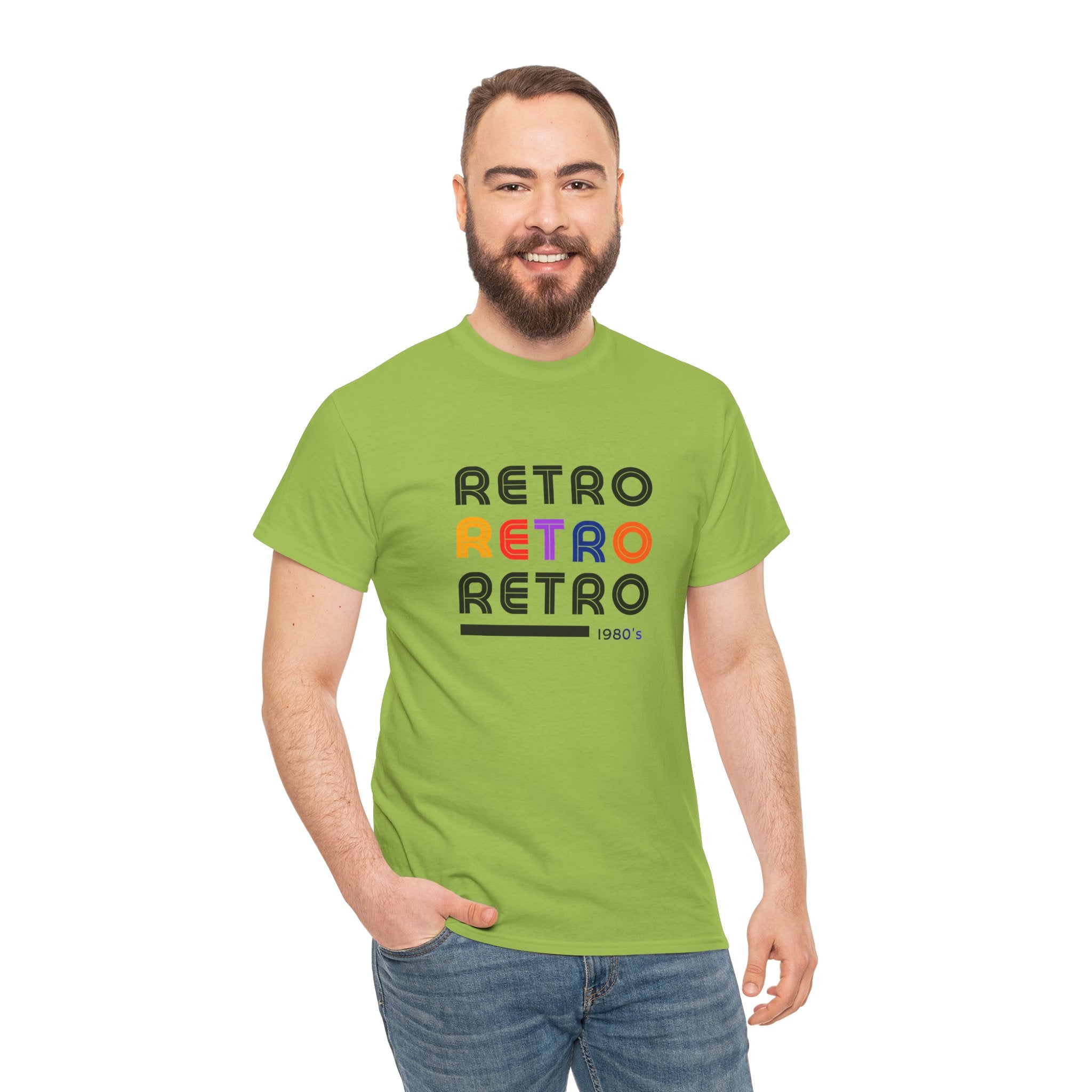 Retro Repeat Tee — Vintage 1980s-Inspired Graphic T-Shirt
