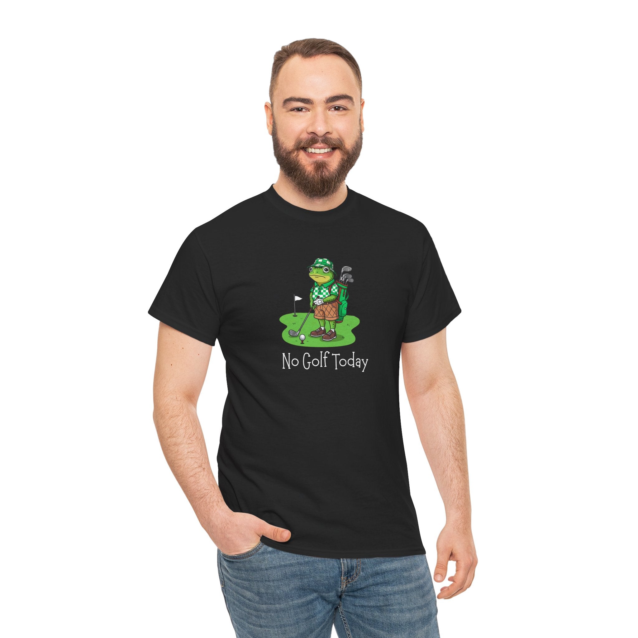 T-Shirt — Funny 'No Golf Today' Frog Golfer Graphic Tee