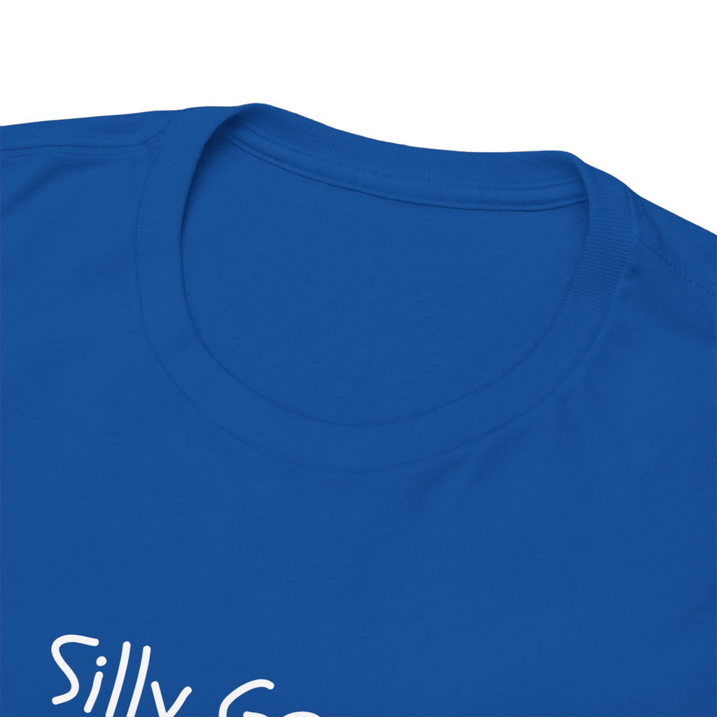 Silly Goose Minimalist Black Tee — Small Chest Text Graphic T-Shirt