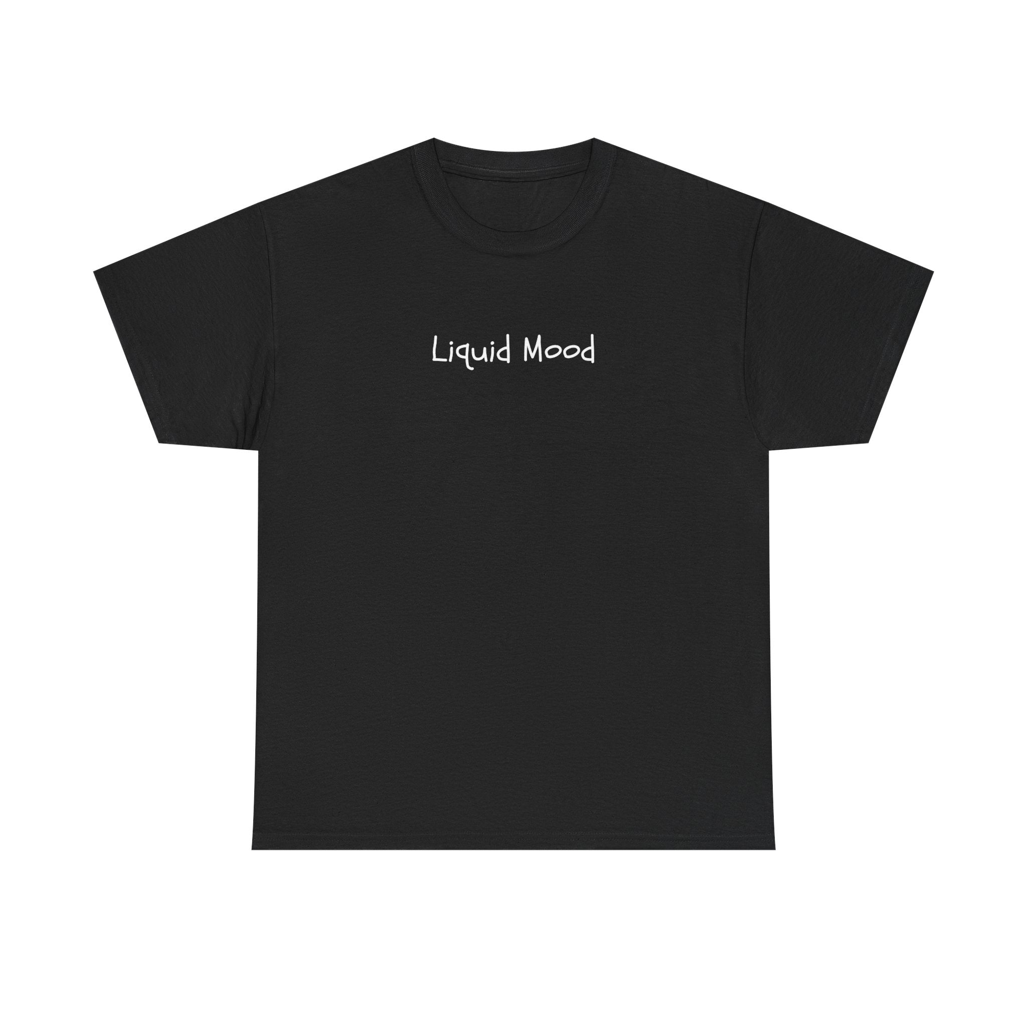 Liquid Mood Tee — Minimalist Black Graphic T‑Shirt