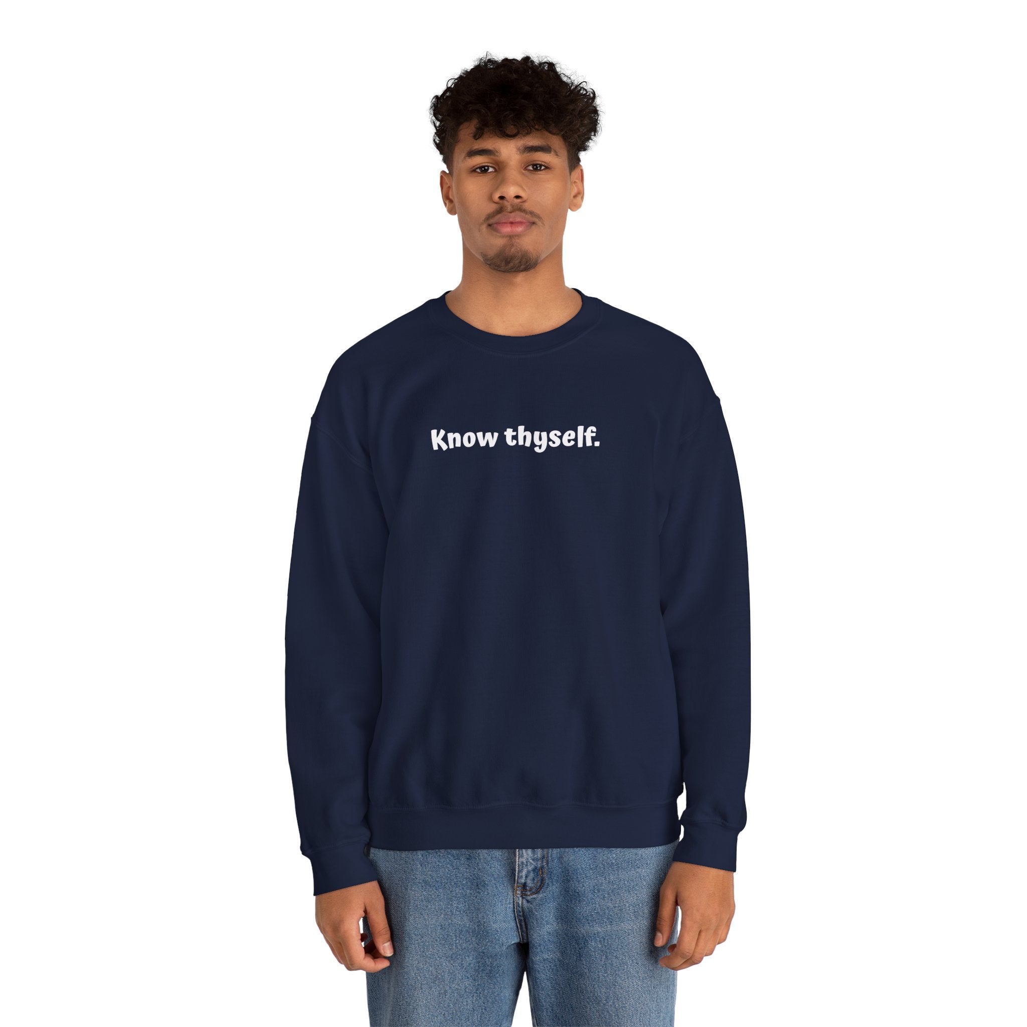 Know Thyself Crewneck Sweatshirt — Minimalist Inspirational Sweatshirt