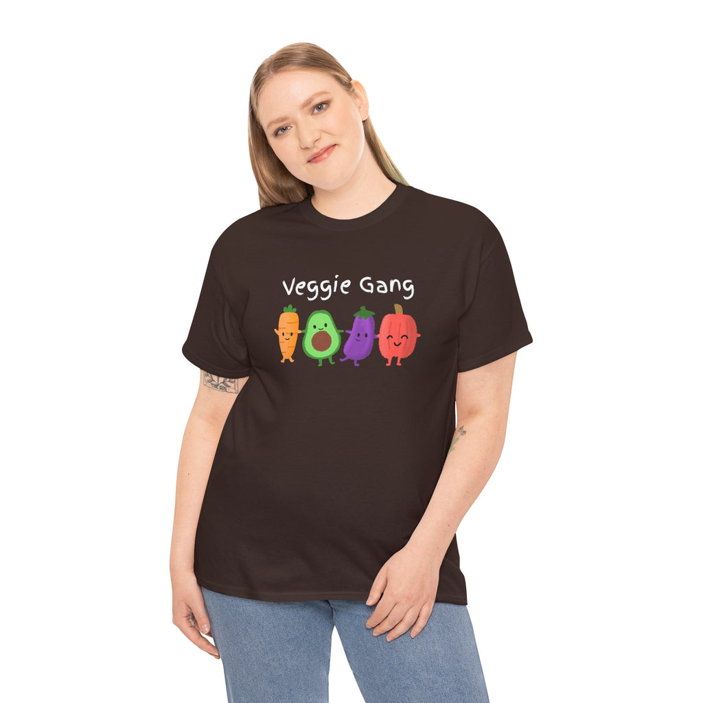 Veggie Gang T-Shirt – Cute Cartoon Avocado, Carrot, Eggplant & Pepper Tee