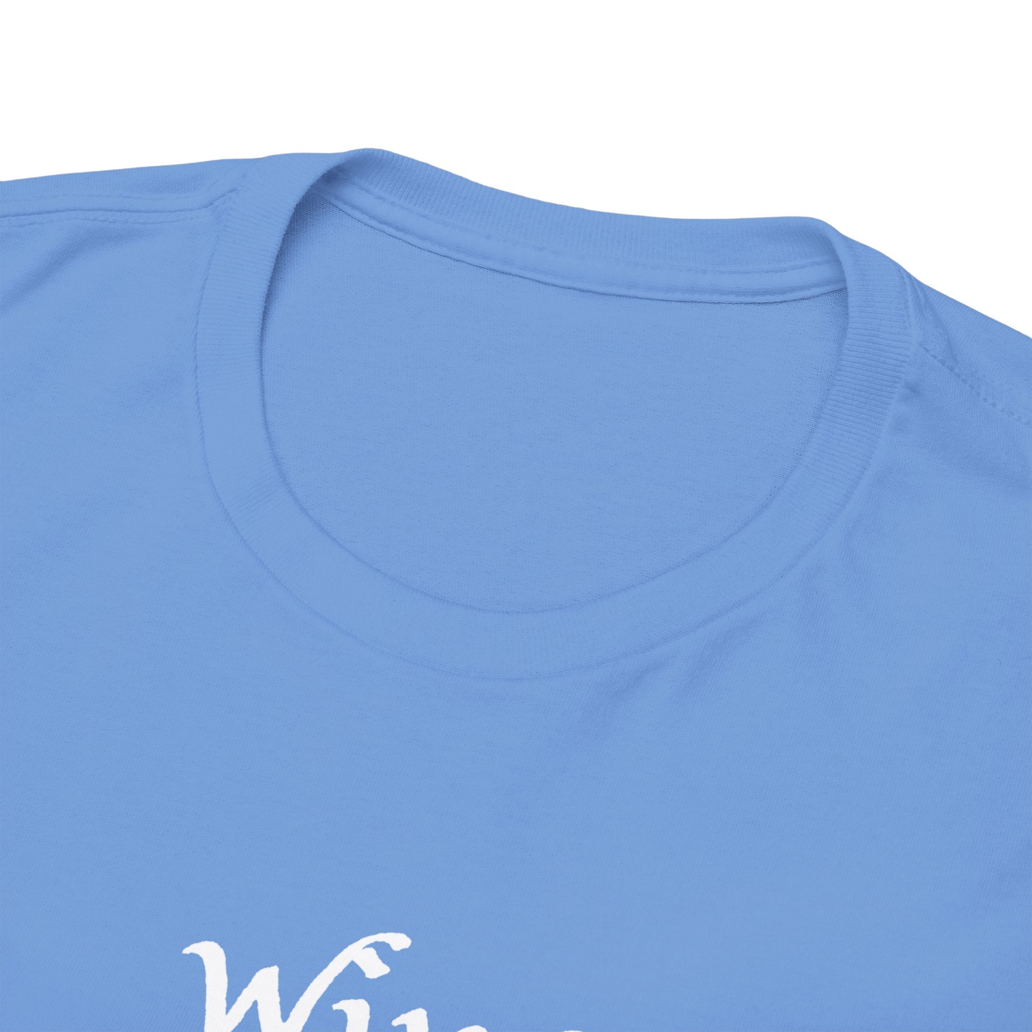 Wine Graphic Tee — Minimalist Small Chest 'wine' Text T‑Shirt
