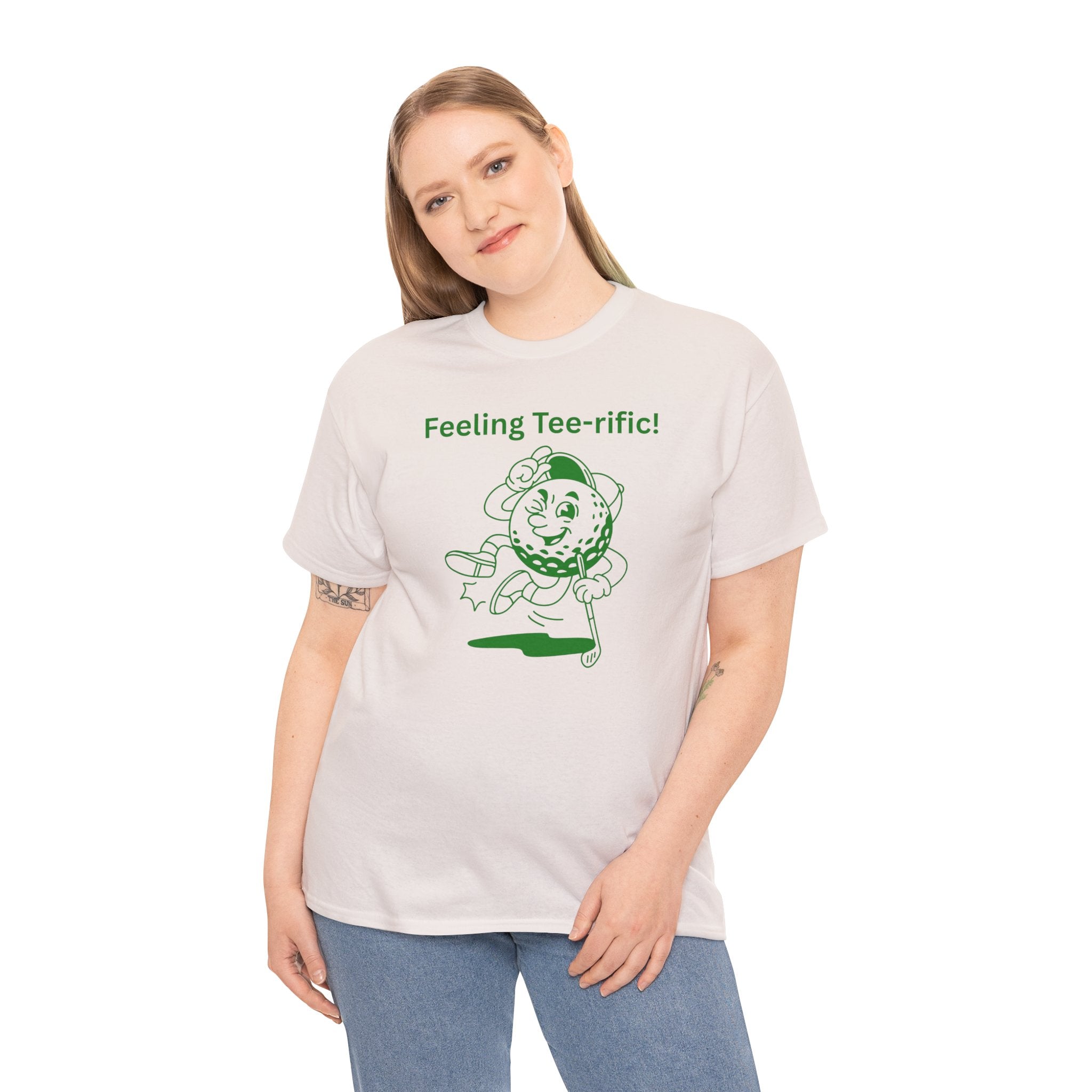 Golf Tee T-Shirt — "Feeling Tee-rific!" Vintage Golf Character Shirt